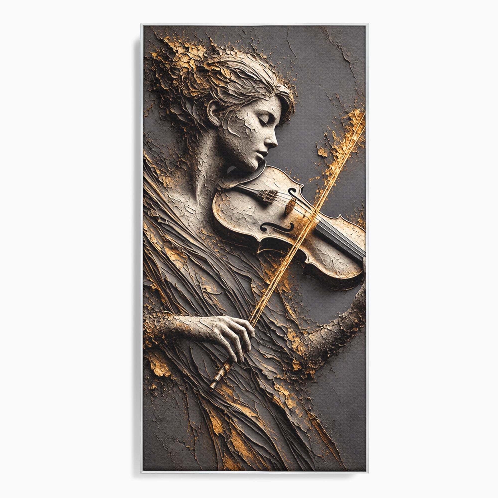Tablou Canvas Premium LuxCanva® U1152, Muziciana Eleganta, Vioara, Muzica, Relaxare, Arta, Living, Culori Vibrante
