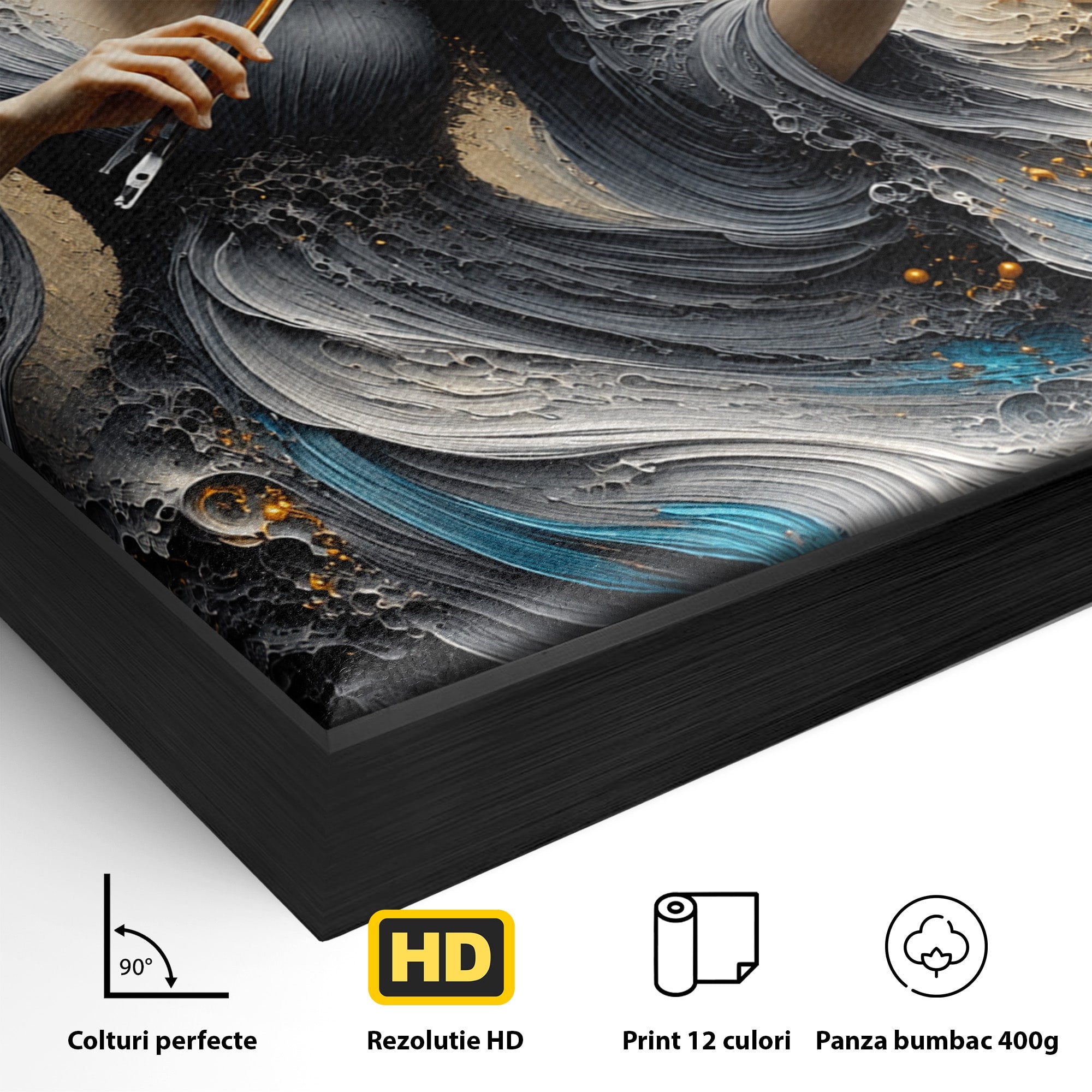 Tablou Canvas Premium LuxCanva® U1153, Femeie Cu Vioara, Vioara, Muzica, Arta, Living, Culori Vibrante