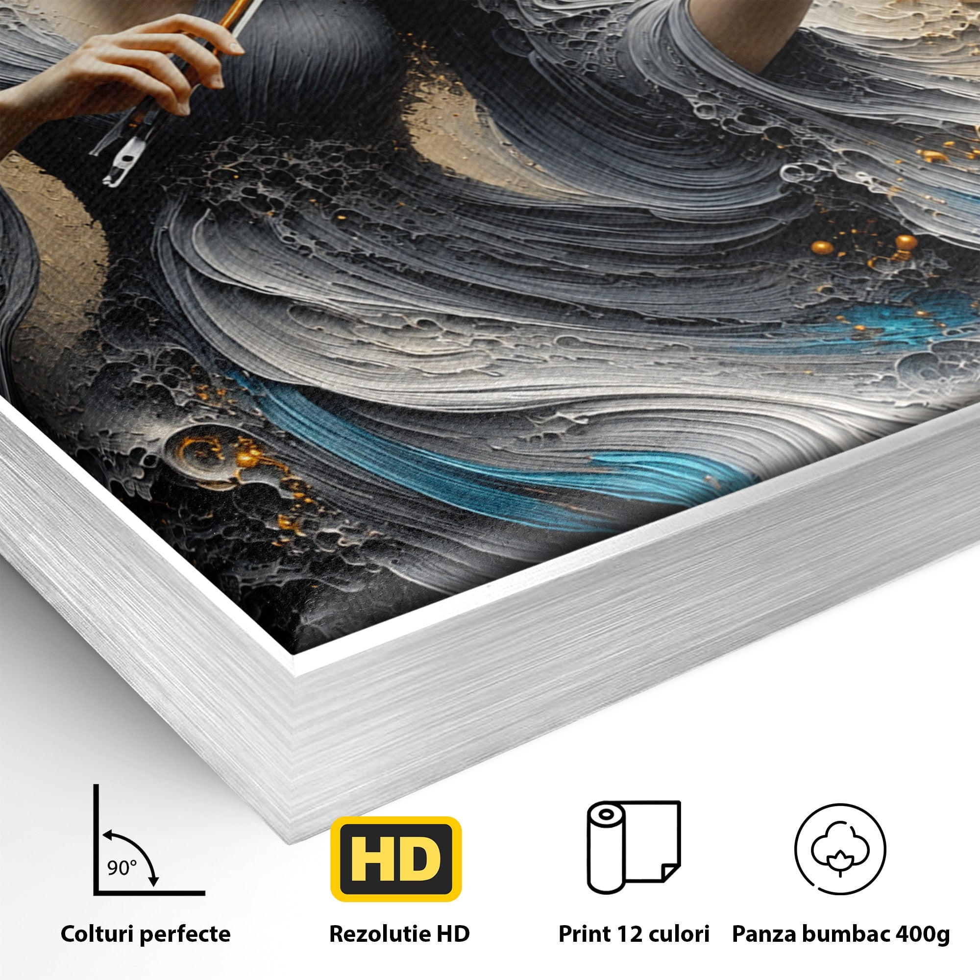 Tablou Canvas Premium LuxCanva® U1153, Femeie Cu Vioara, Vioara, Muzica, Arta, Living, Culori Vibrante