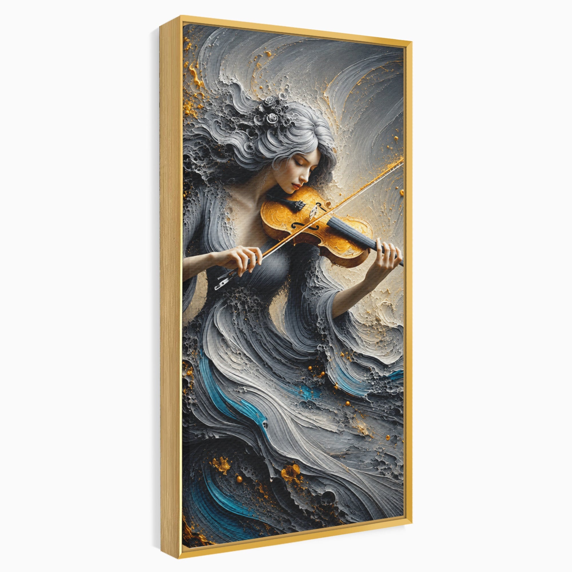 Tablou Canvas Premium LuxCanva® U1153, Femeie Cu Vioara, Vioara, Muzica, Arta, Living, Culori Vibrante