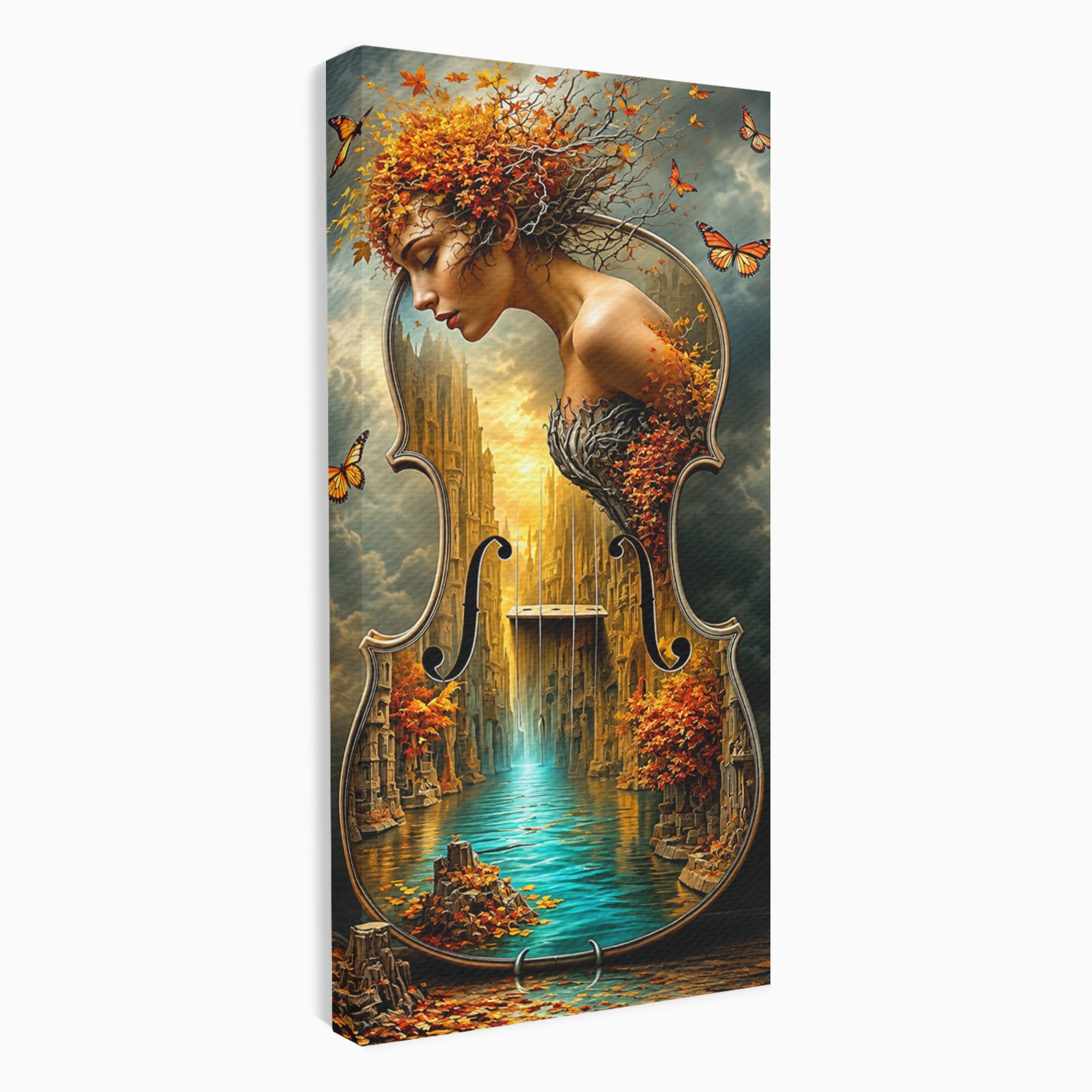 Tablou Canvas Premium LuxCanva® U1155, Simfonia Naturii, Muzica, Toamna, Fantezie, Living, Culori Vibrante