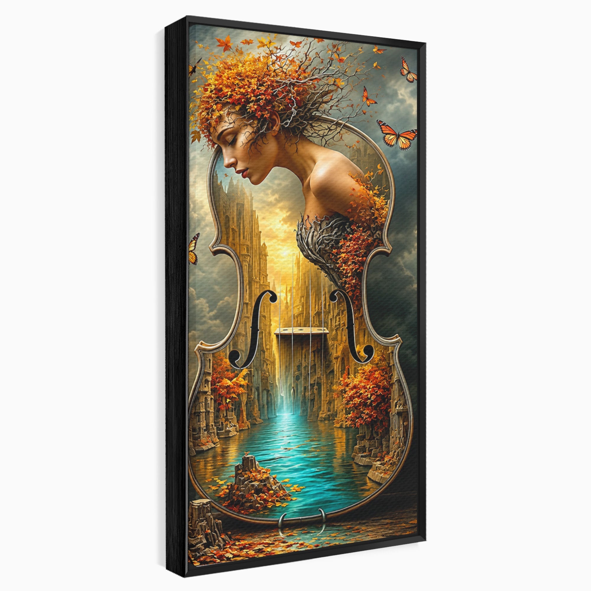 Tablou Canvas Premium LuxCanva® U1155, Simfonia Naturii, Muzica, Toamna, Fantezie, Living, Culori Vibrante