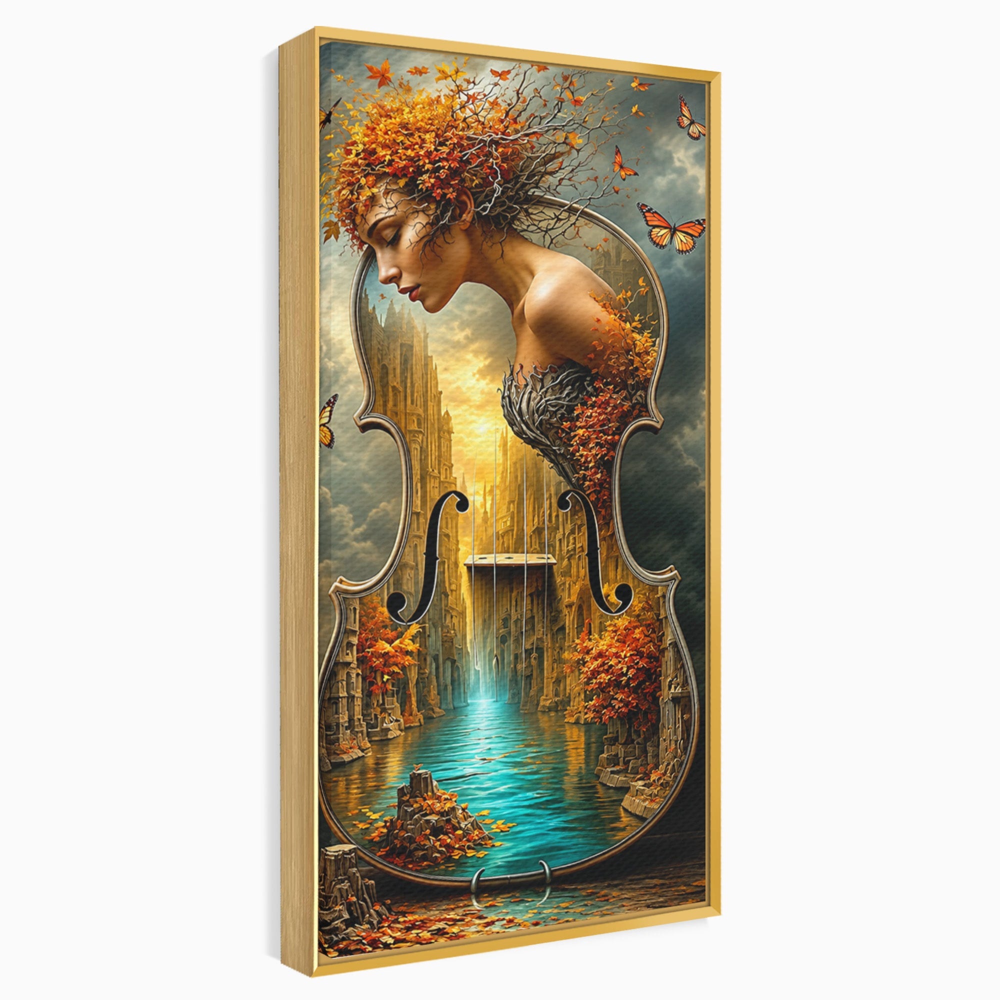 Tablou Canvas Premium LuxCanva® U1155, Simfonia Naturii, Muzica, Toamna, Fantezie, Living, Culori Vibrante