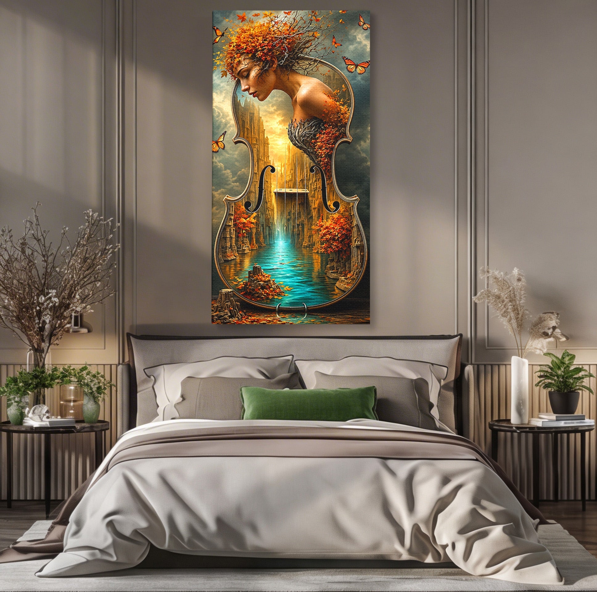 Tablou Canvas Premium LuxCanva® U1155, Simfonia Naturii, Muzica, Toamna, Fantezie, Living, Culori Vibrante