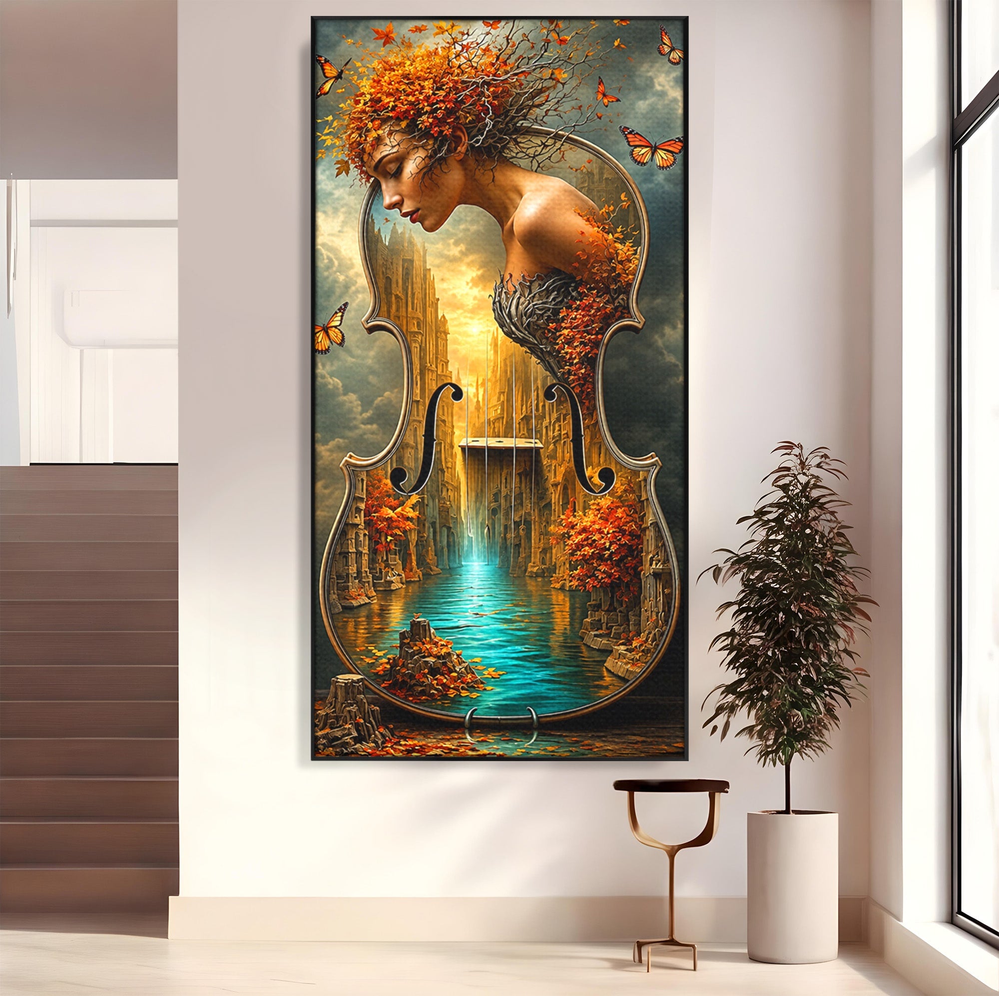 Tablou Canvas Premium LuxCanva® U1155, Simfonia Naturii, Muzica, Toamna, Fantezie, Living, Culori Vibrante