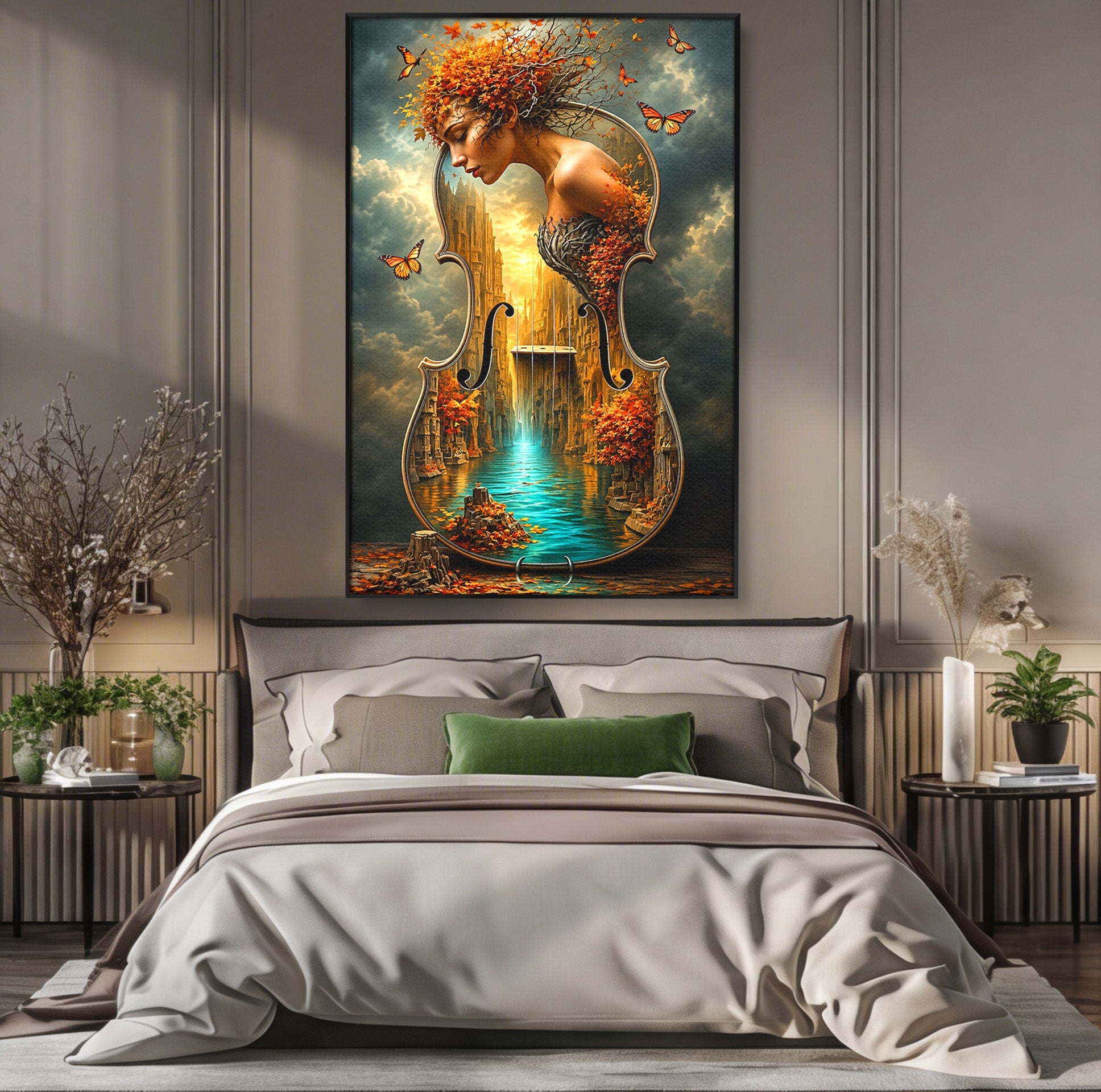 Tablou Canvas Premium LuxCanva® U1155, Simfonia Naturii, Muzica, Toamna, Fantezie, Living, Culori Vibrante