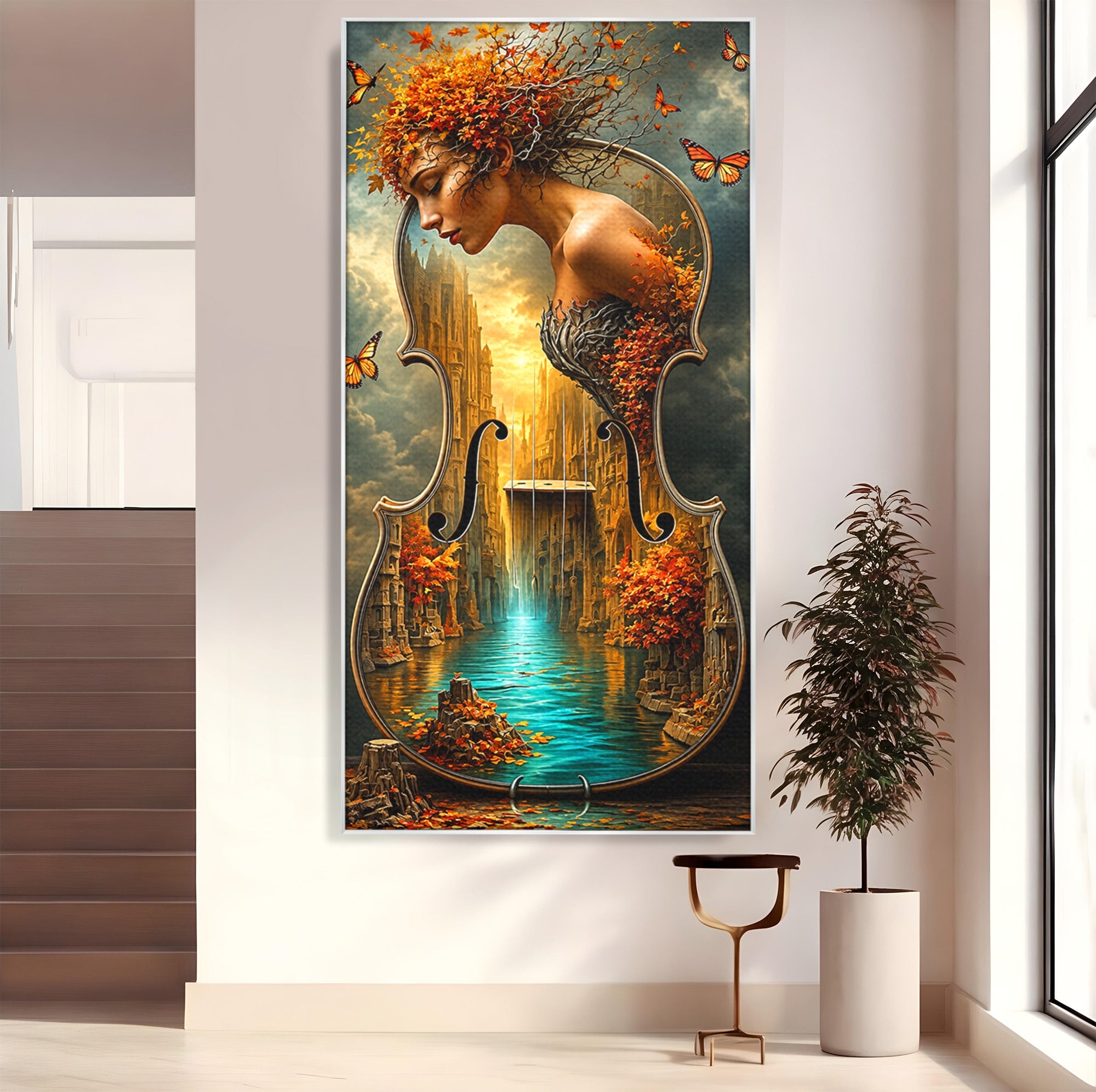 Tablou Canvas Premium LuxCanva® U1155, Simfonia Naturii, Muzica, Toamna, Fantezie, Living, Culori Vibrante