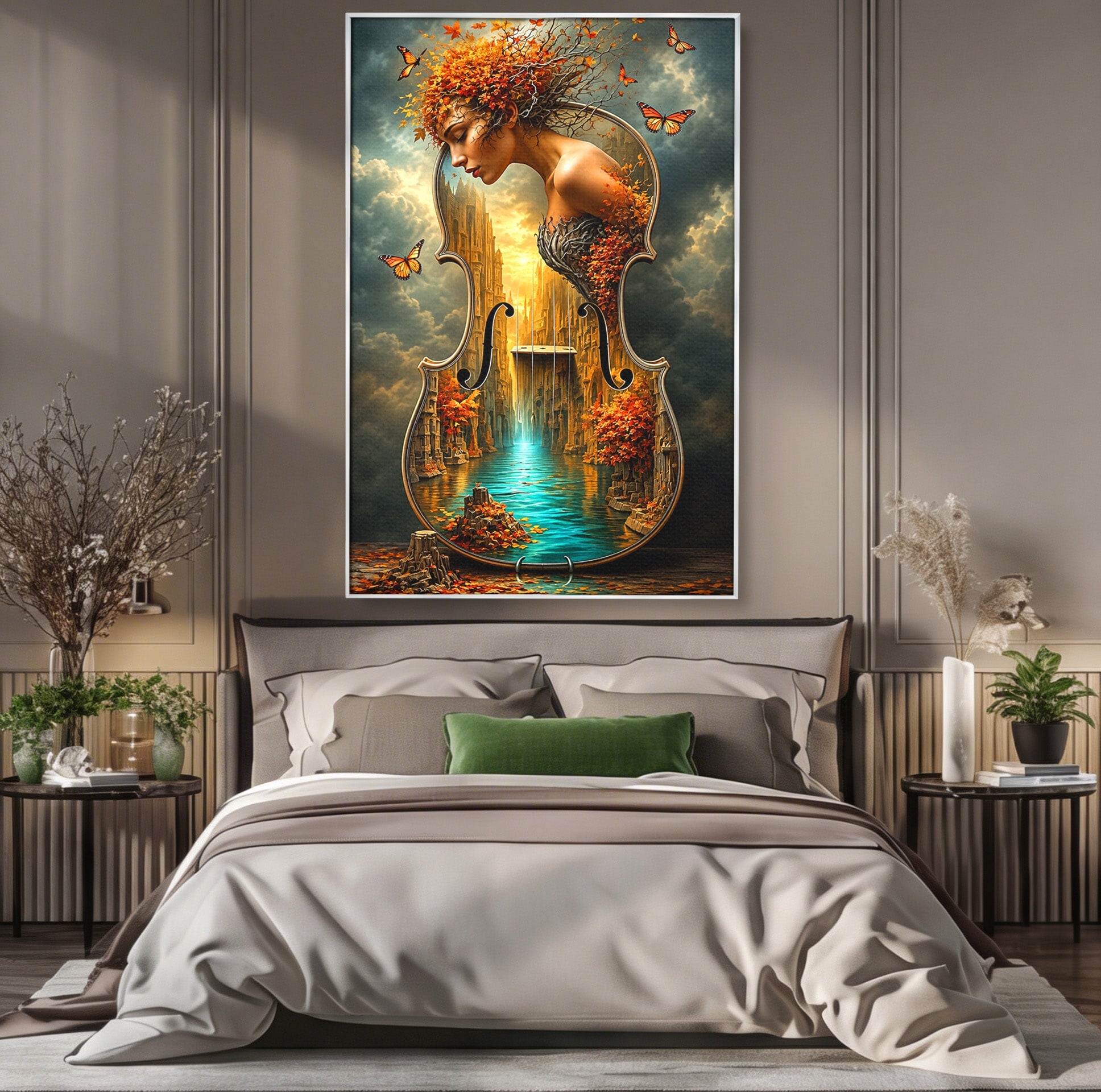 Tablou Canvas Premium LuxCanva® U1155, Simfonia Naturii, Muzica, Toamna, Fantezie, Living, Culori Vibrante