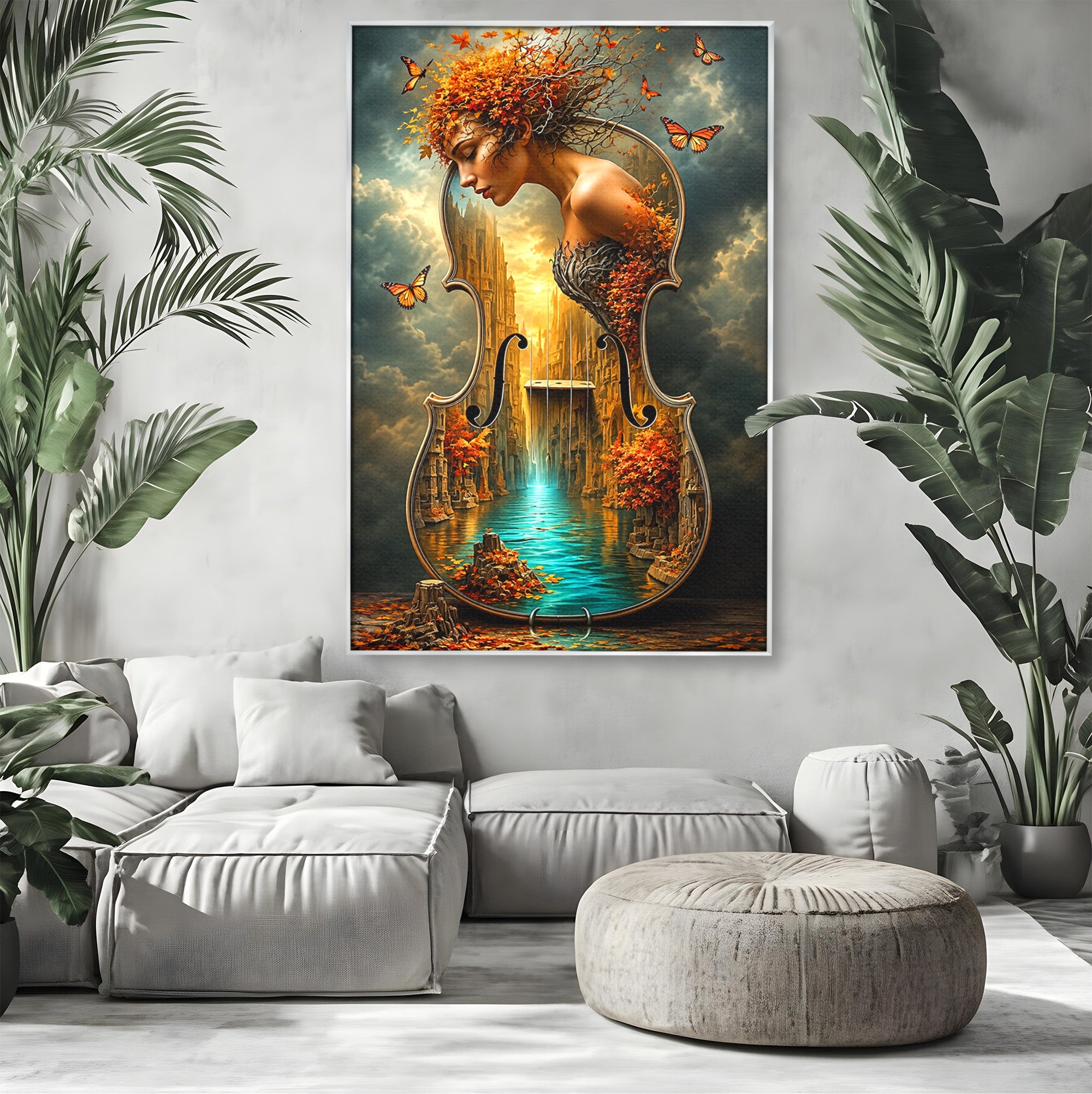 Tablou Canvas Premium LuxCanva® U1155, Simfonia Naturii, Muzica, Toamna, Fantezie, Living, Culori Vibrante