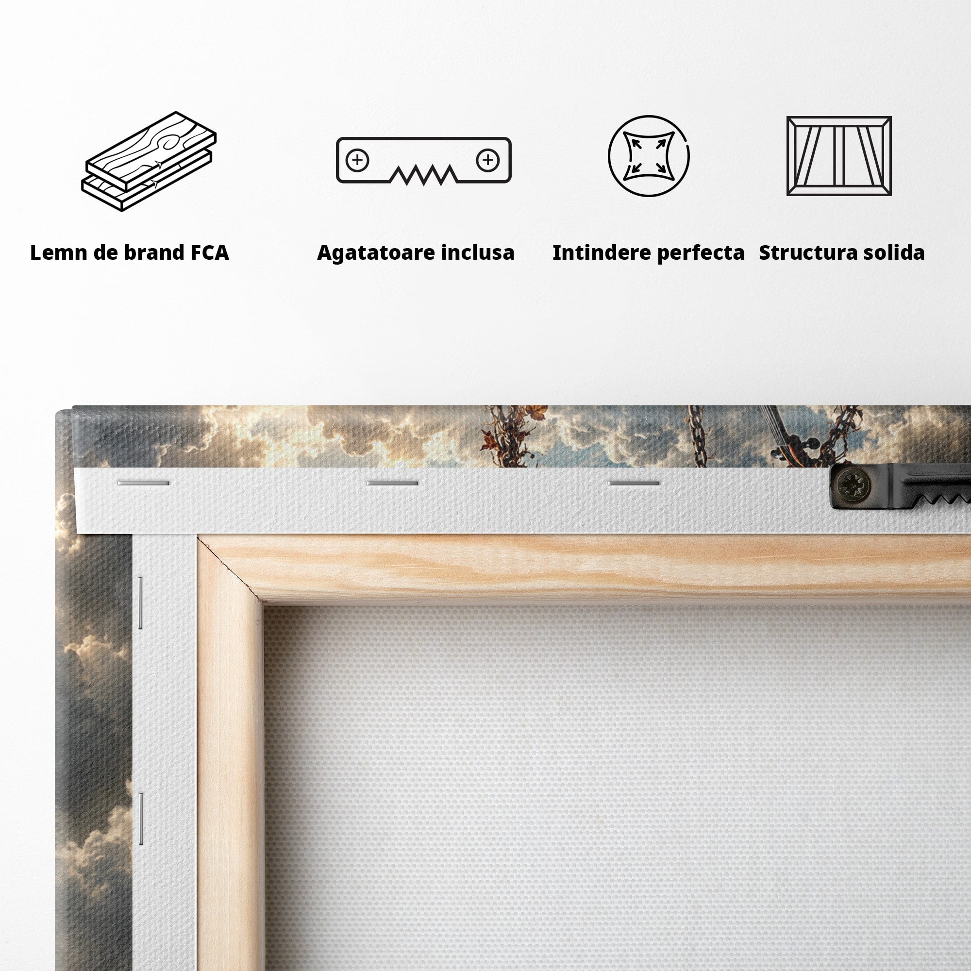 Tablou Canvas Premium LuxCanva® U1156, Armonia Elementelor, Vioara, Pian, Natura, Fantezie, Living, Culori Vibrante
