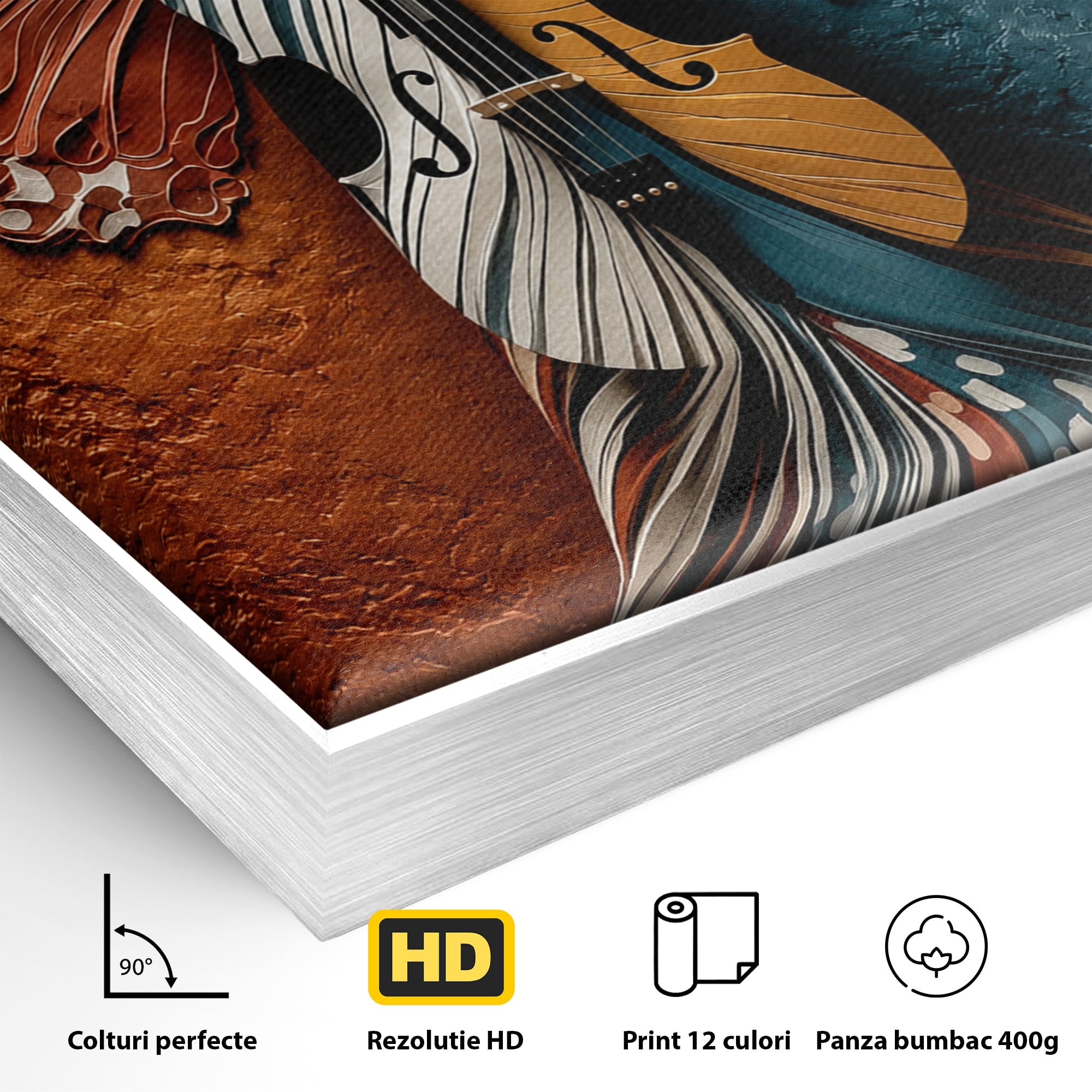 Tablou Canvas Premium LuxCanva® U1157, Fata Cu Aripi De Fluture, Muzica, Aripi, Fata, Fluture, Living, Culori Vibrante