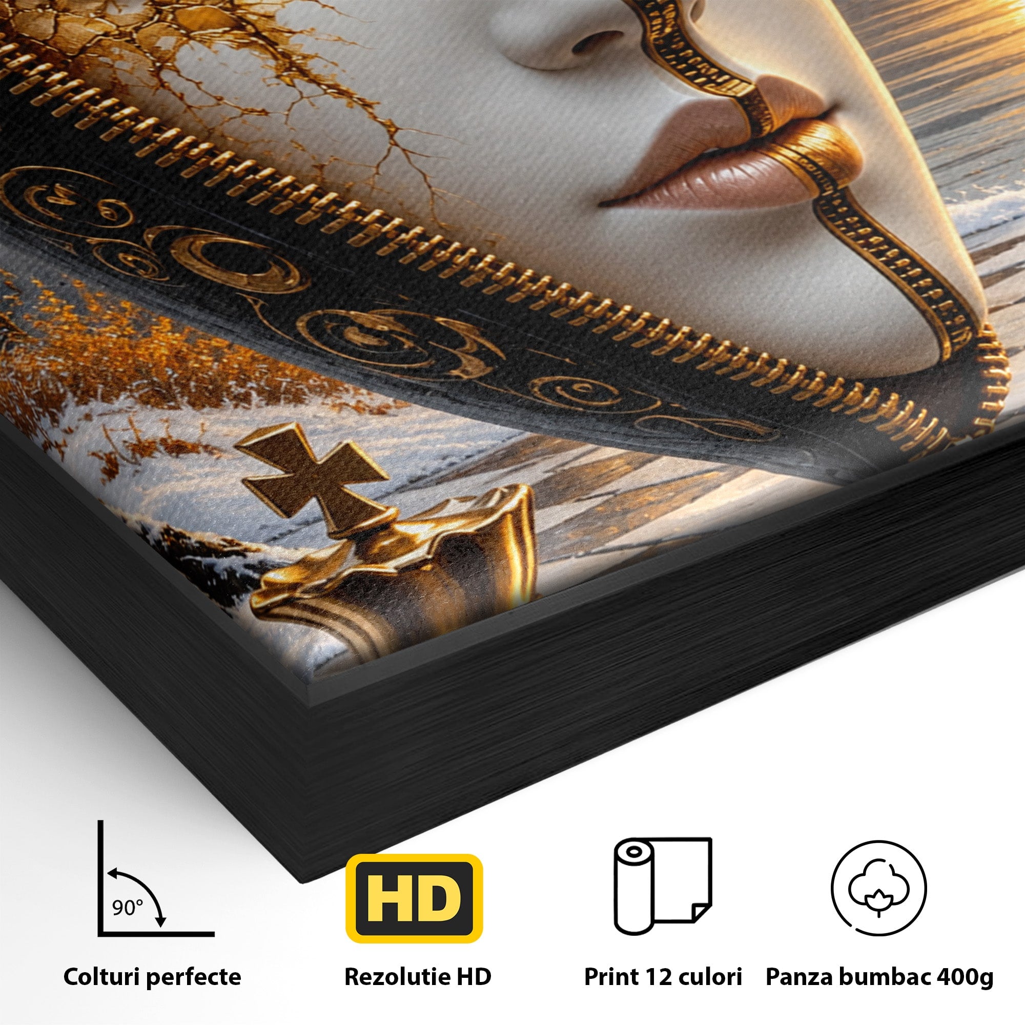 Tablou Canvas Premium LuxCanva® U1159, Misterul Reginei Pe Tabla De Sah, Regina, Sah, Fantezie, Mister, Living, Culori Vibrante