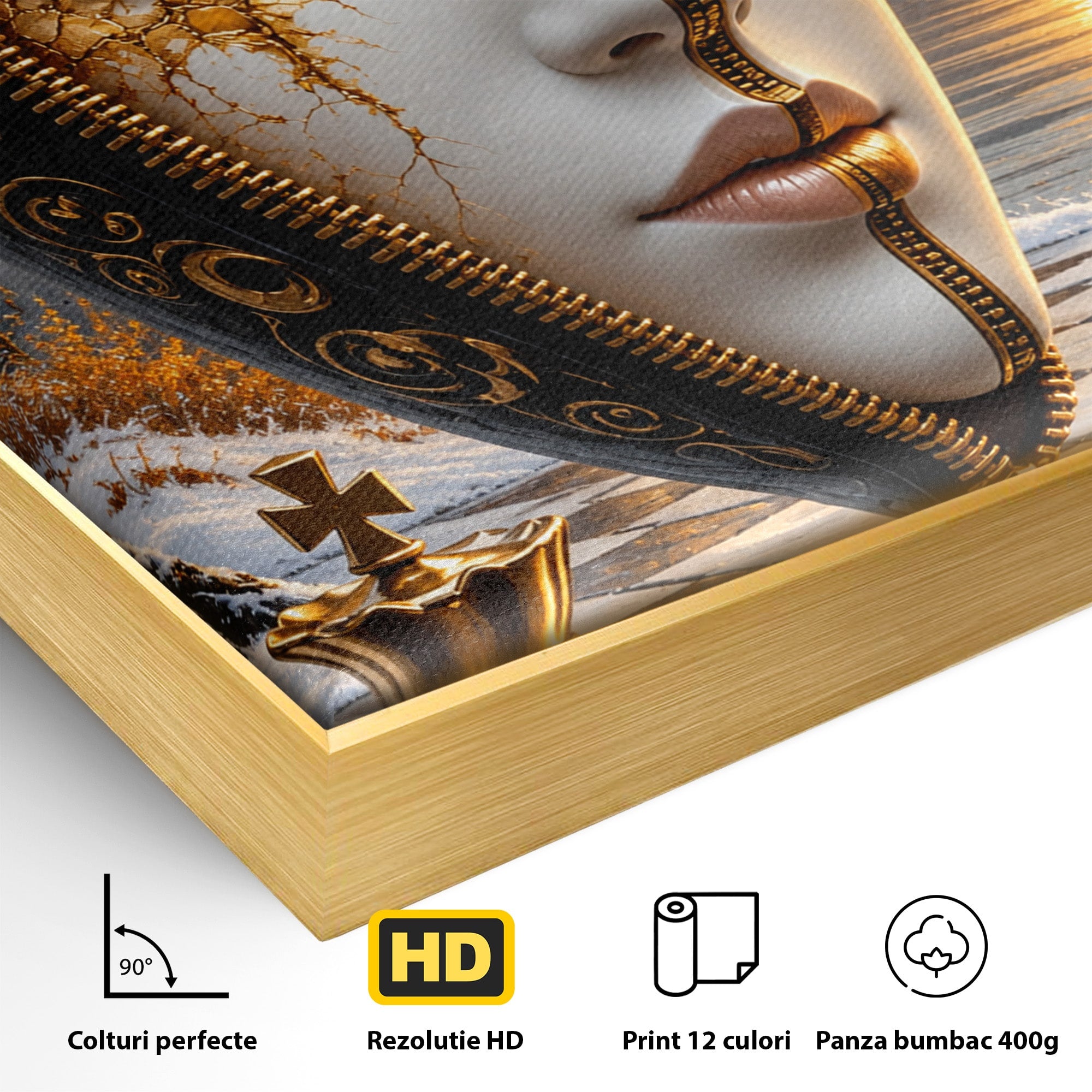 Tablou Canvas Premium LuxCanva® U1159, Misterul Reginei Pe Tabla De Sah, Regina, Sah, Fantezie, Mister, Living, Culori Vibrante