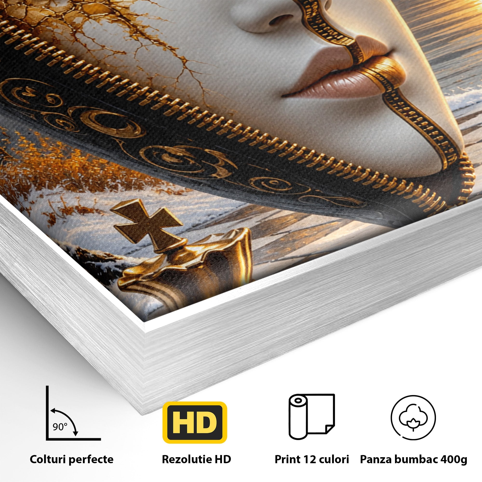 Tablou Canvas Premium LuxCanva® U1159, Misterul Reginei Pe Tabla De Sah, Regina, Sah, Fantezie, Mister, Living, Culori Vibrante