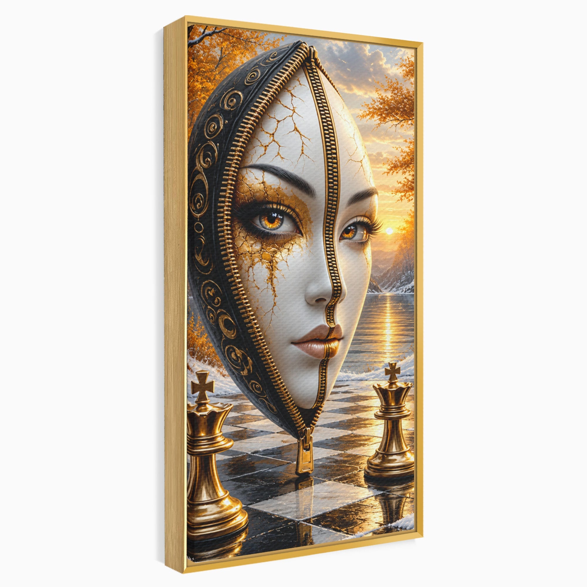 Tablou Canvas Premium LuxCanva® U1159, Misterul Reginei Pe Tabla De Sah, Regina, Sah, Fantezie, Mister, Living, Culori Vibrante