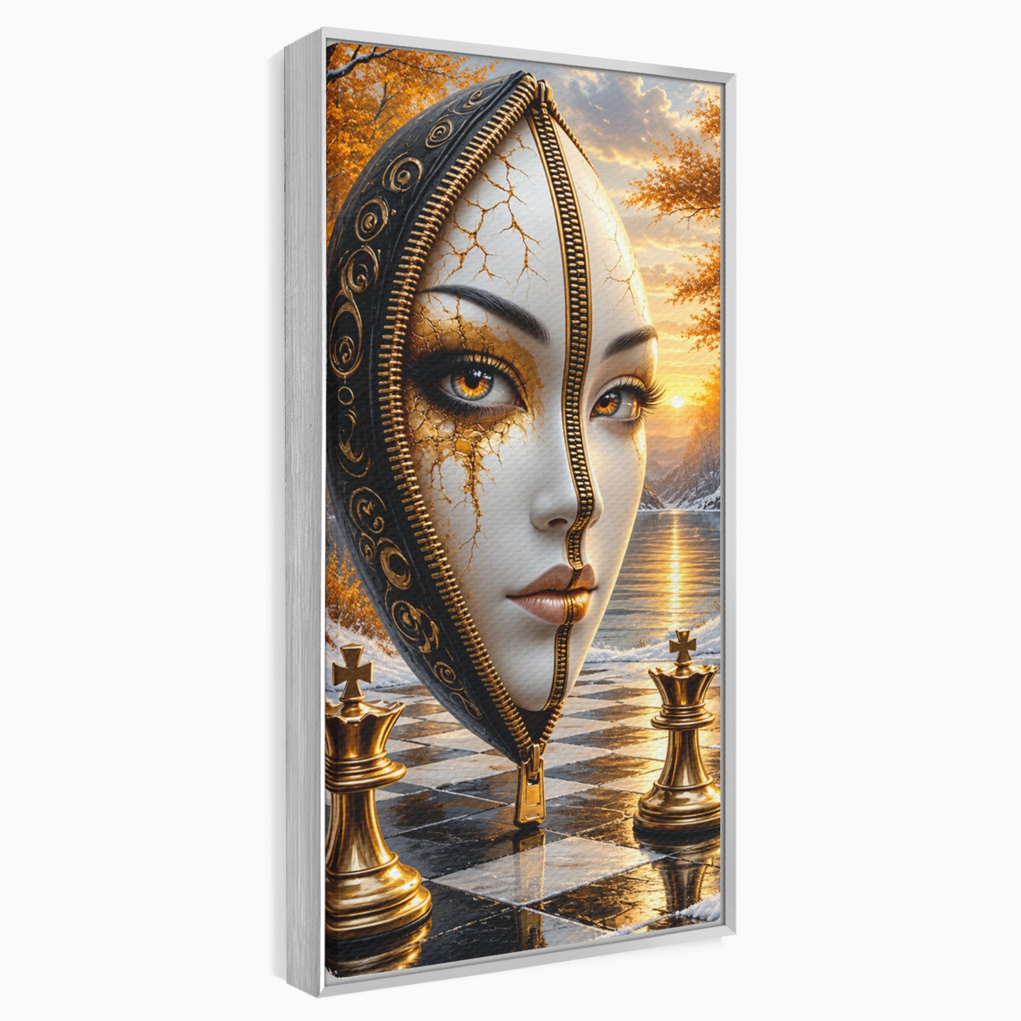 Tablou Canvas Premium LuxCanva® U1159, Misterul Reginei Pe Tabla De Sah, Regina, Sah, Fantezie, Mister, Living, Culori Vibrante