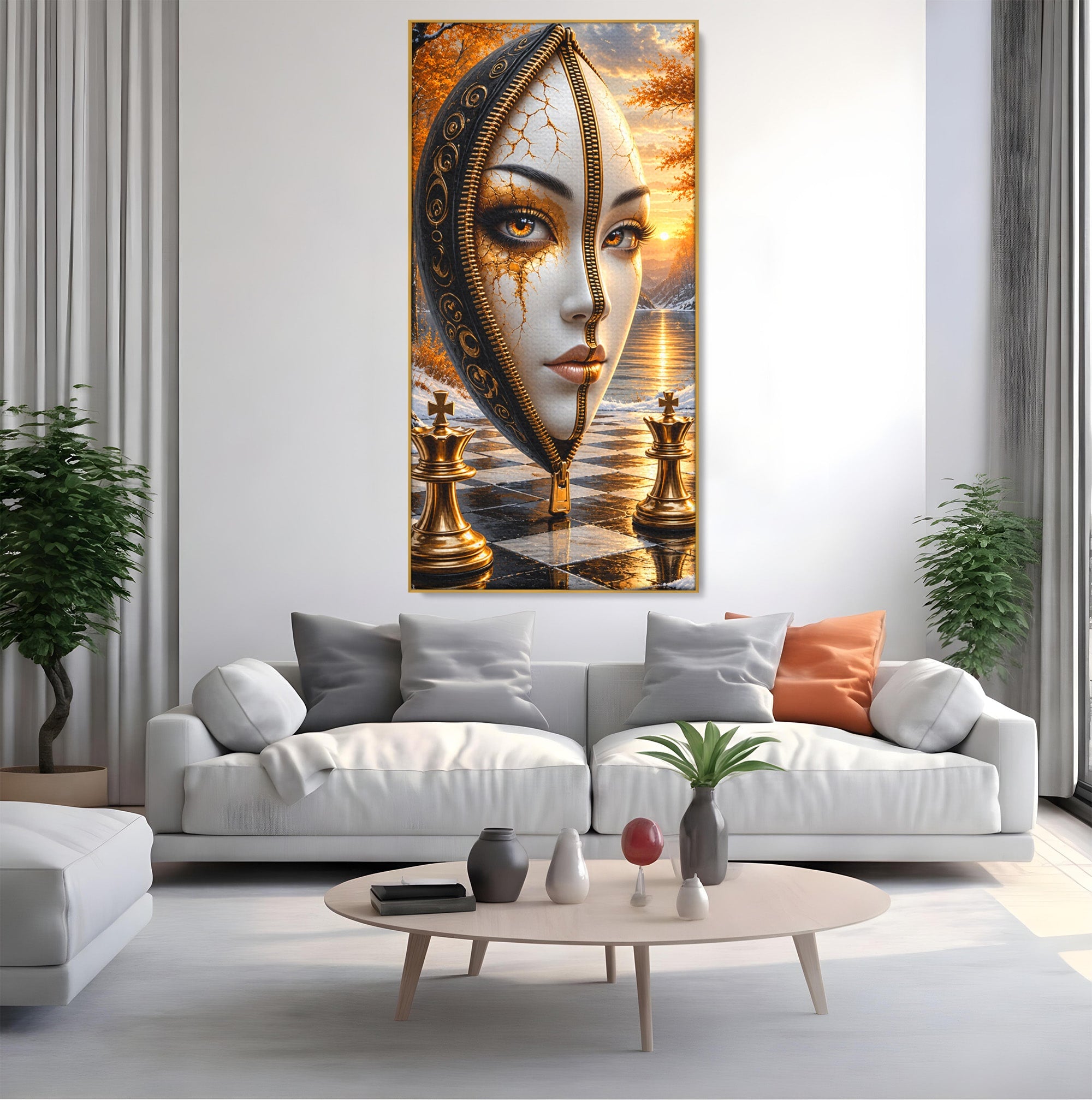 Tablou Canvas Premium LuxCanva® U1159, Misterul Reginei Pe Tabla De Sah, Regina, Sah, Fantezie, Mister, Living, Culori Vibrante