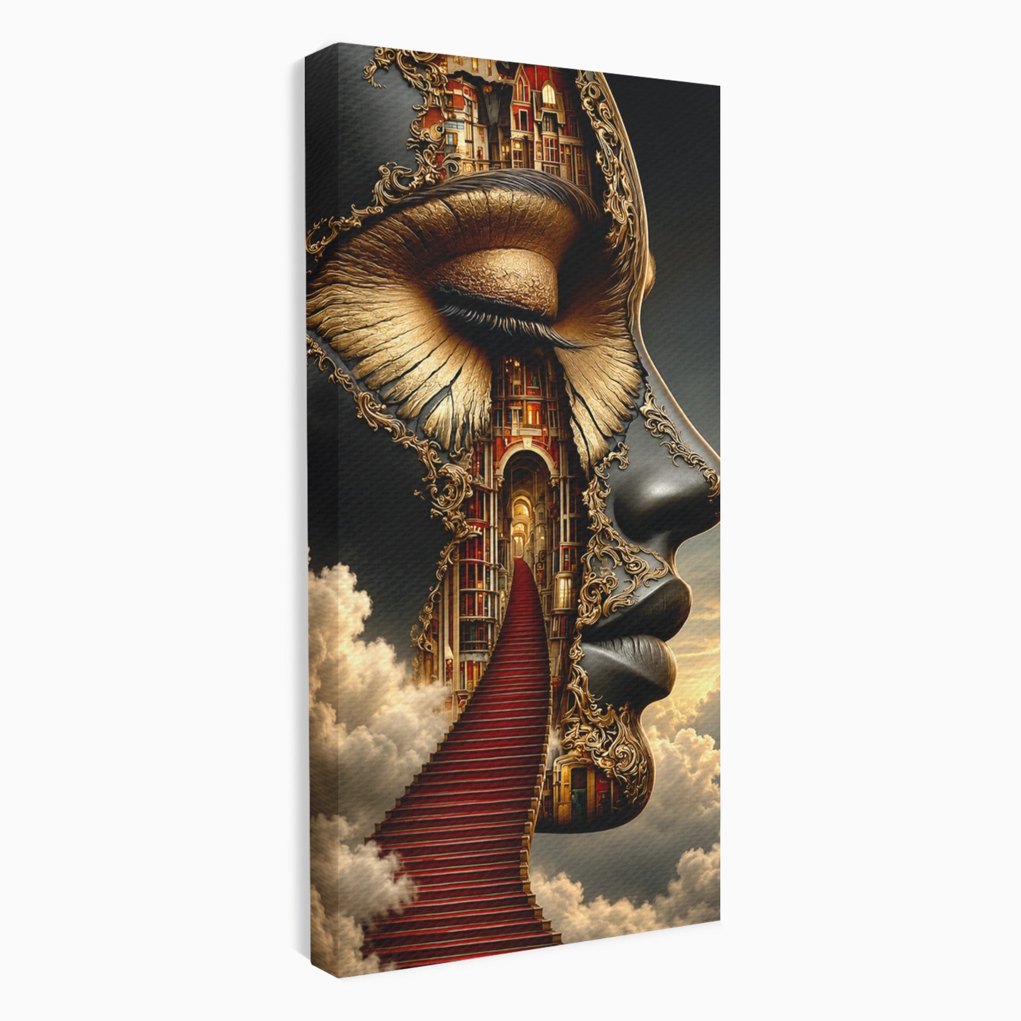 Tablou Canvas Premium LuxCanva® U1160, Chipul Fanteziei, Surrealism, Arta, Chip, Fantezie, Dormitor, Culori Vibrante