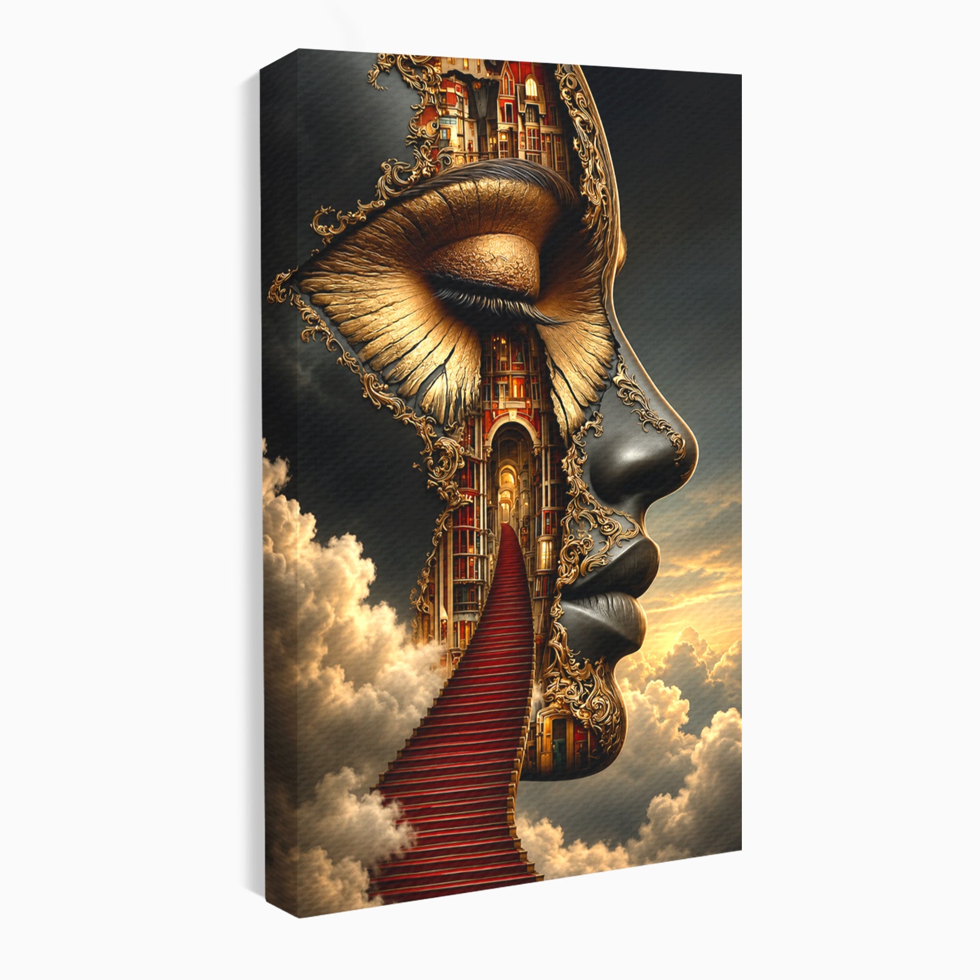Tablou Canvas Premium LuxCanva® U1160, Chipul Fanteziei, Surrealism, Arta, Chip, Fantezie, Dormitor, Culori Vibrante