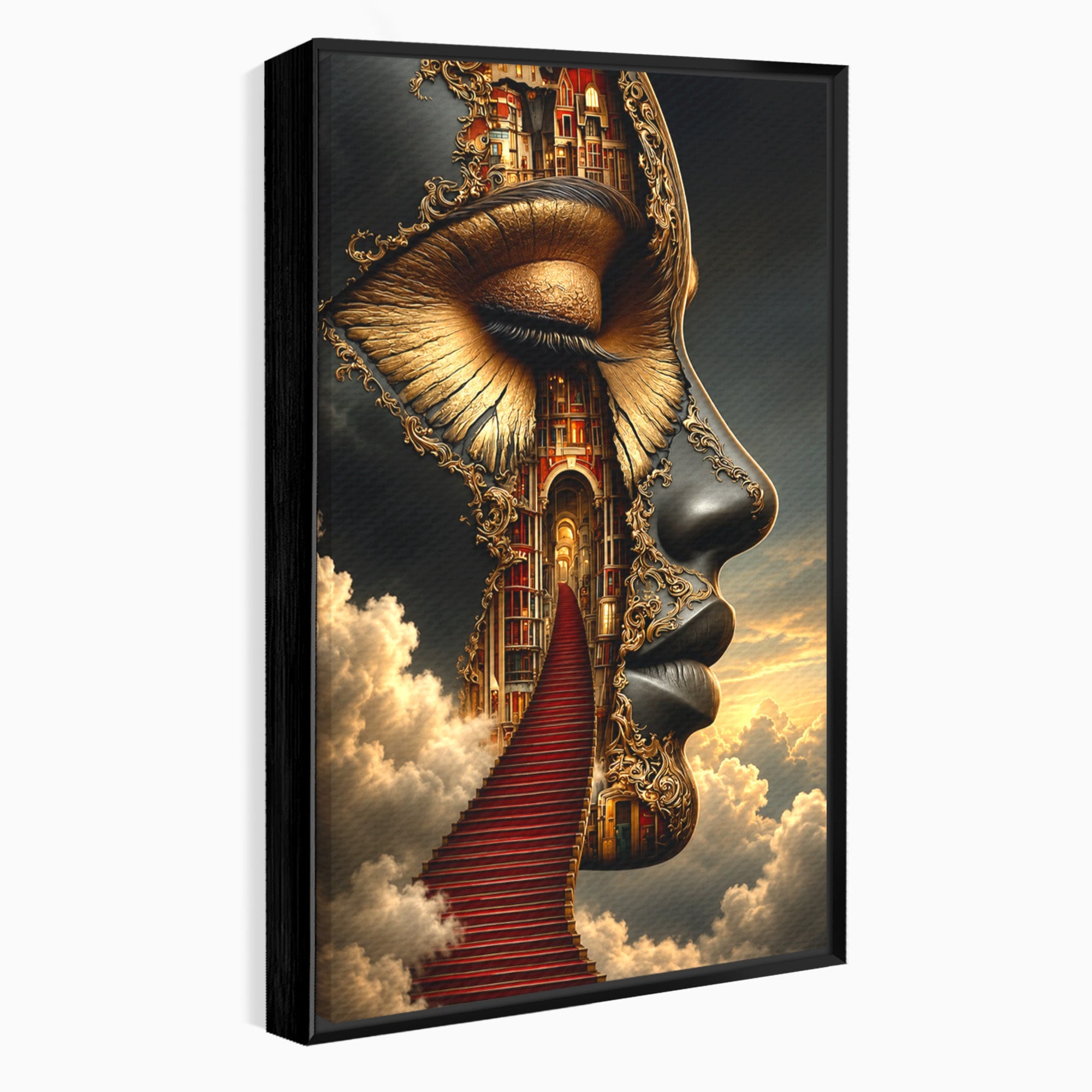 Tablou Canvas Premium LuxCanva® U1160, Chipul Fanteziei, Surrealism, Arta, Chip, Fantezie, Dormitor, Culori Vibrante
