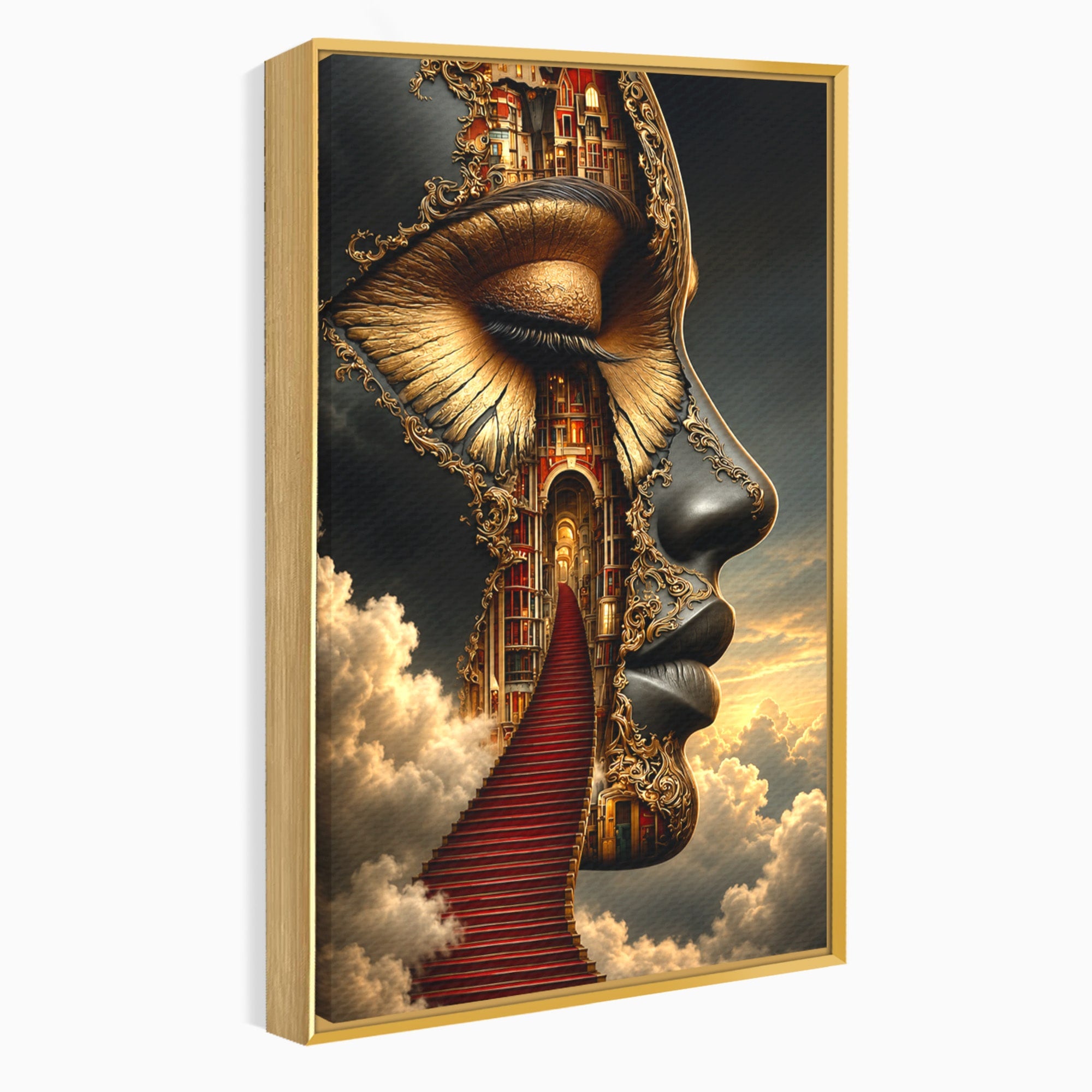 Tablou Canvas Premium LuxCanva® U1160, Chipul Fanteziei, Surrealism, Arta, Chip, Fantezie, Dormitor, Culori Vibrante
