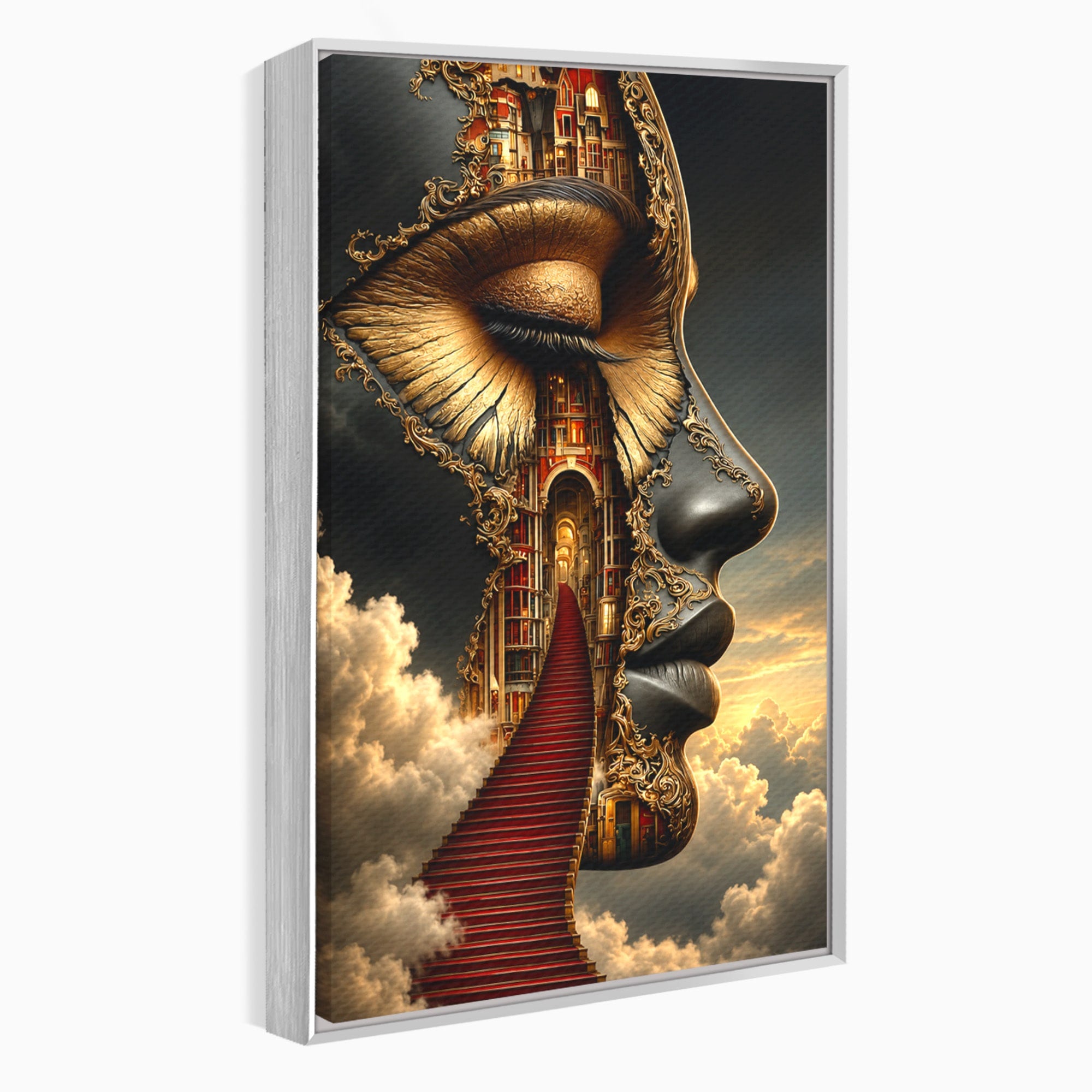 Tablou Canvas Premium LuxCanva® U1160, Chipul Fanteziei, Surrealism, Arta, Chip, Fantezie, Dormitor, Culori Vibrante
