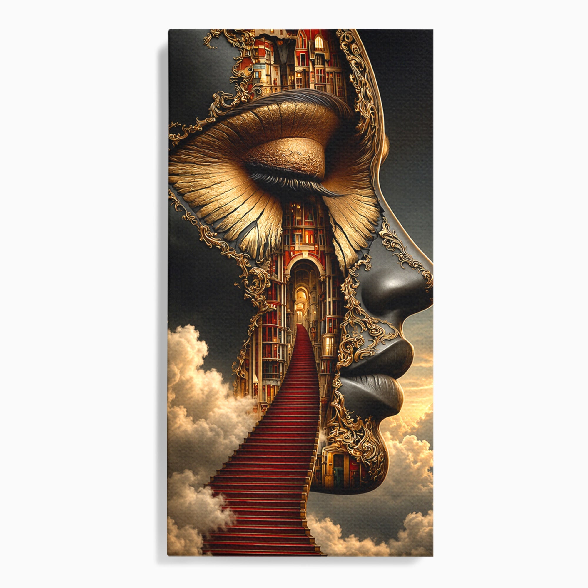 Tablou Canvas Premium LuxCanva® U1160, Chipul Fanteziei, Surrealism, Arta, Chip, Fantezie, Dormitor, Culori Vibrante