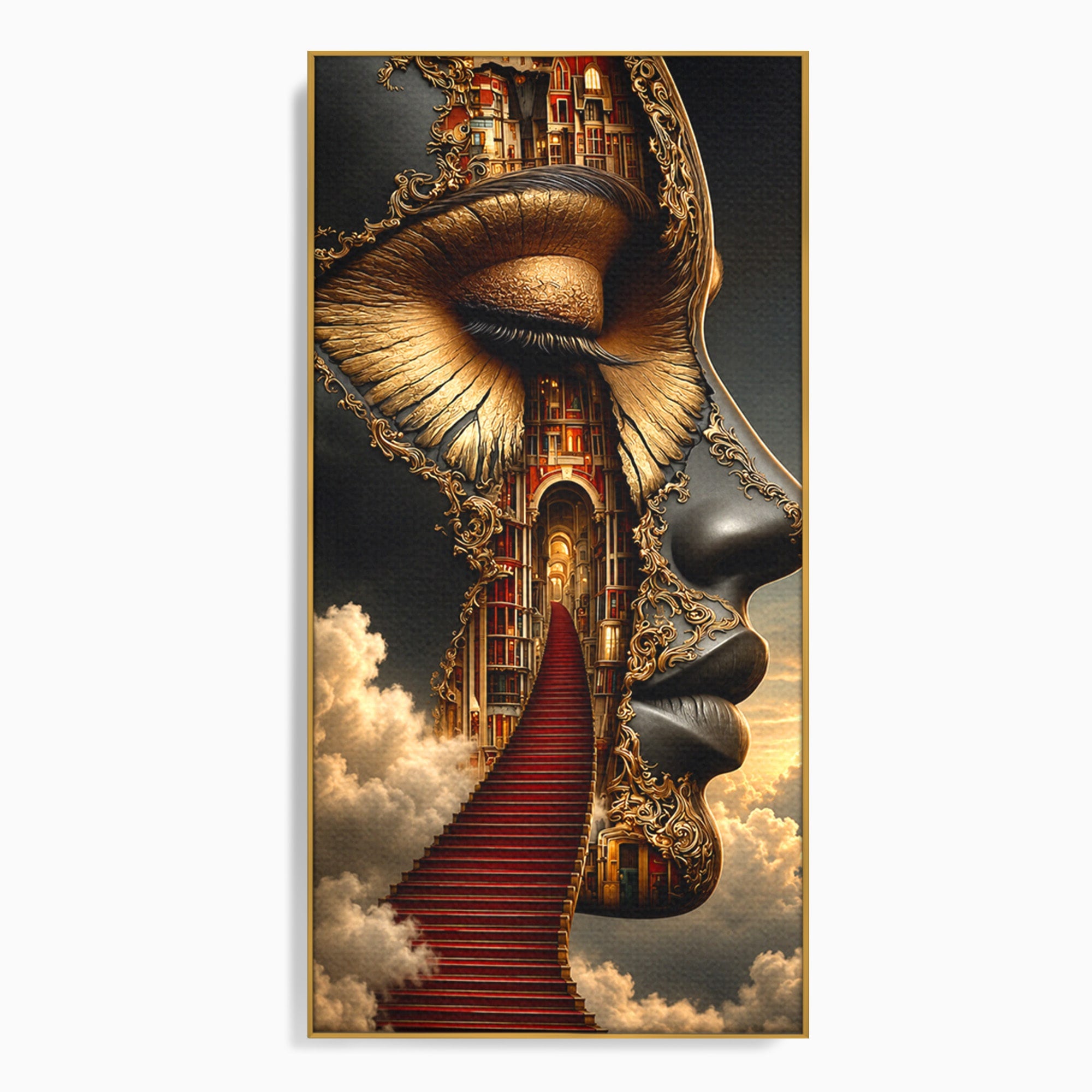 Tablou Canvas Premium LuxCanva® U1160, Chipul Fanteziei, Surrealism, Arta, Chip, Fantezie, Dormitor, Culori Vibrante