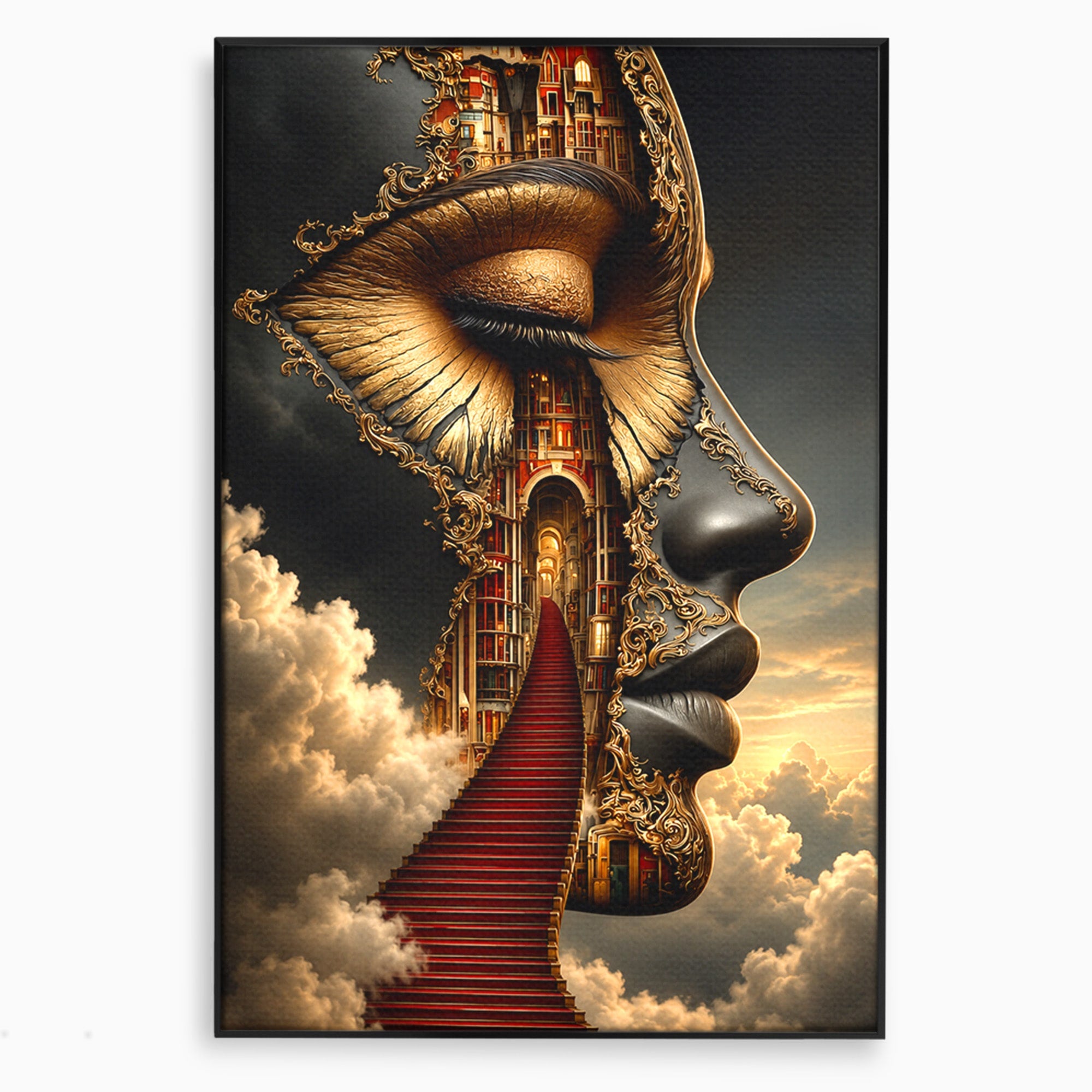 Tablou Canvas Premium LuxCanva® U1160, Chipul Fanteziei, Surrealism, Arta, Chip, Fantezie, Dormitor, Culori Vibrante