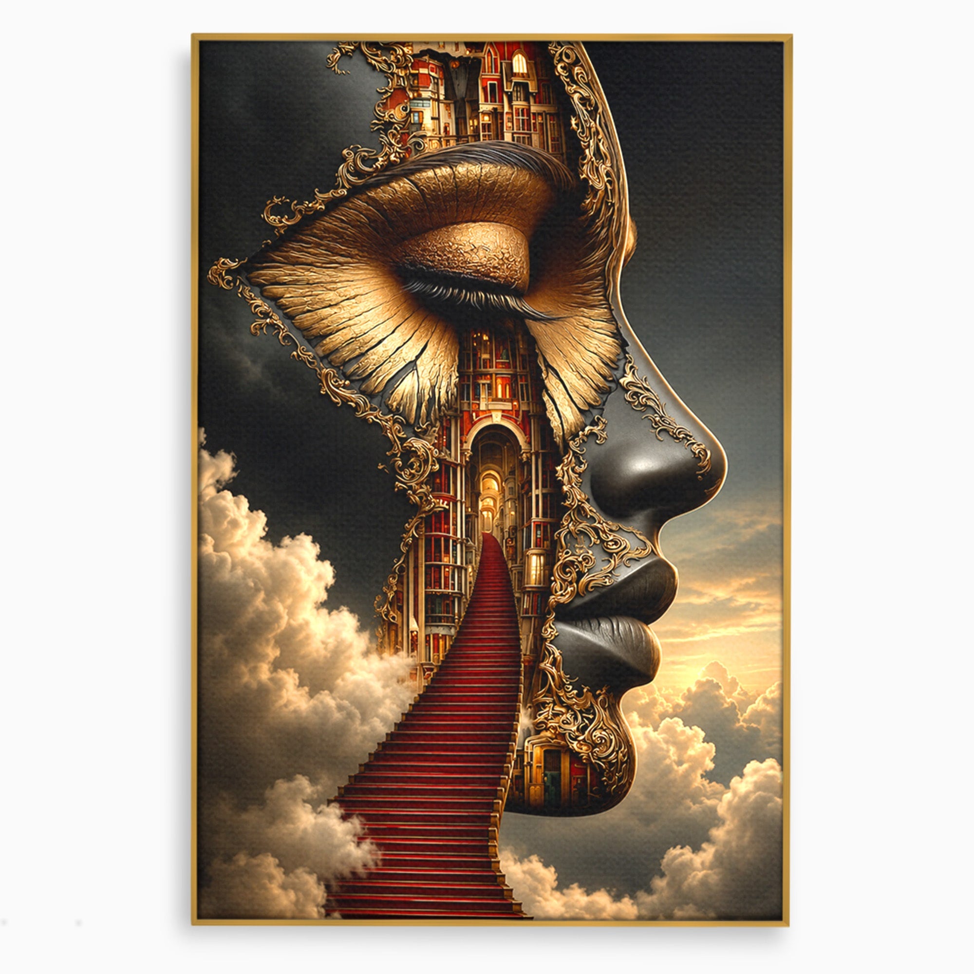 Tablou Canvas Premium LuxCanva® U1160, Chipul Fanteziei, Surrealism, Arta, Chip, Fantezie, Dormitor, Culori Vibrante