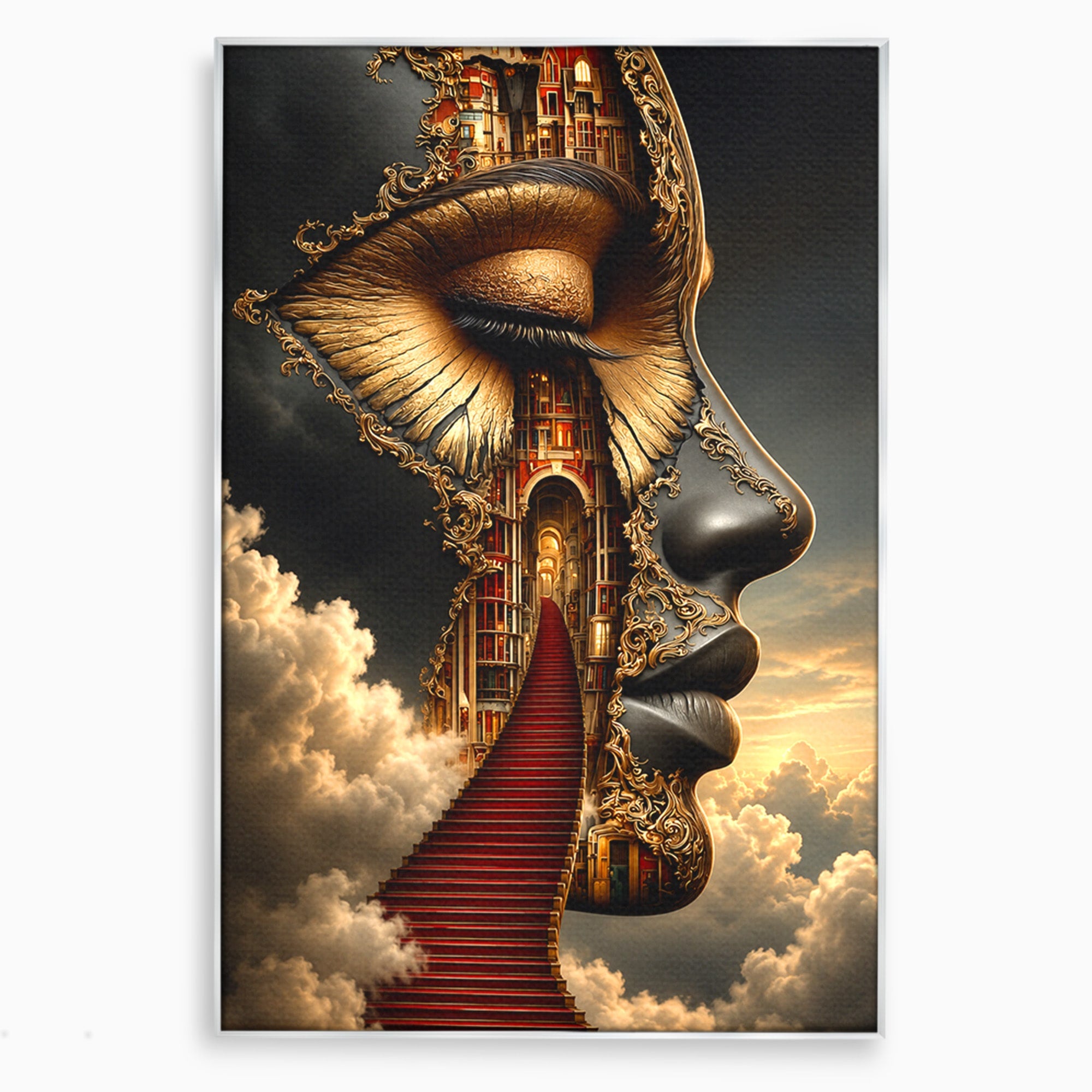 Tablou Canvas Premium LuxCanva® U1160, Chipul Fanteziei, Surrealism, Arta, Chip, Fantezie, Dormitor, Culori Vibrante