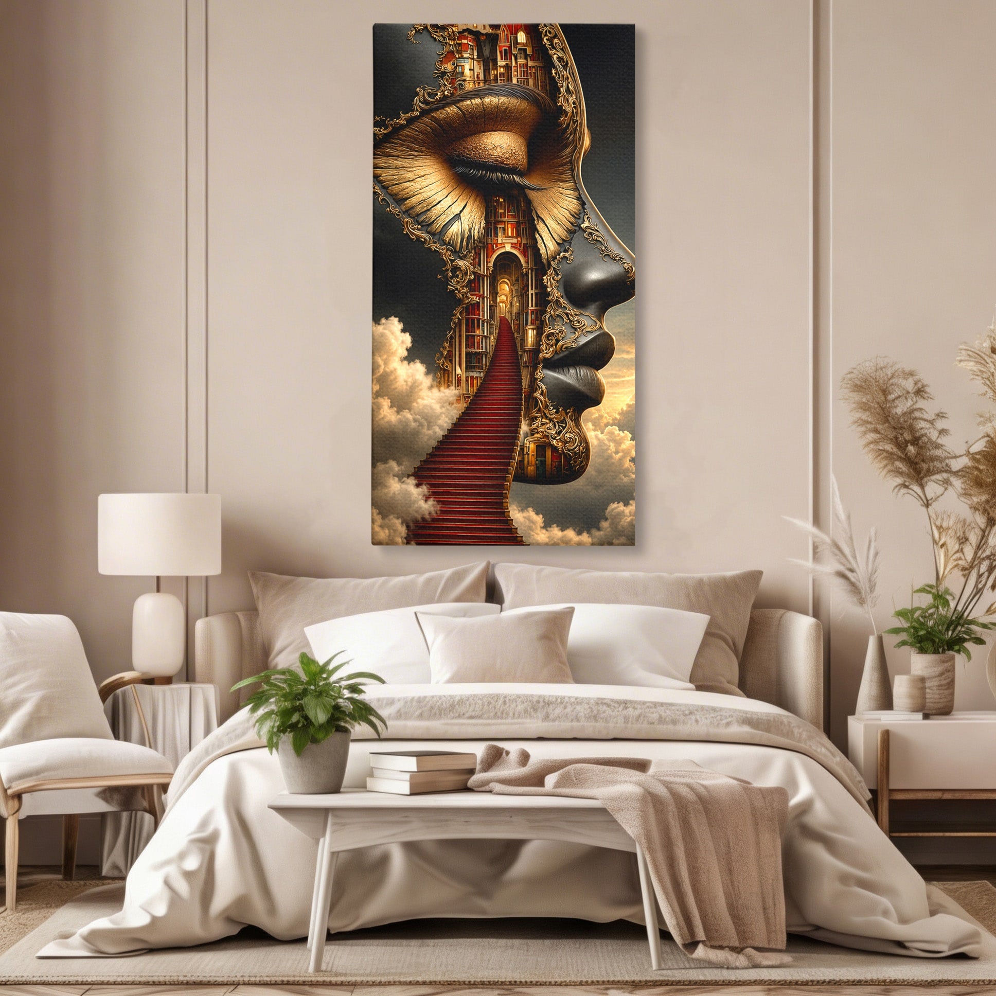 Tablou Canvas Premium LuxCanva® U1160, Chipul Fanteziei, Surrealism, Arta, Chip, Fantezie, Dormitor, Culori Vibrante
