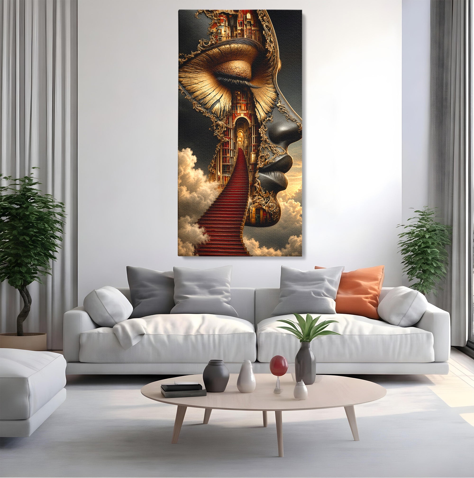 Tablou Canvas Premium LuxCanva® U1160, Chipul Fanteziei, Surrealism, Arta, Chip, Fantezie, Dormitor, Culori Vibrante