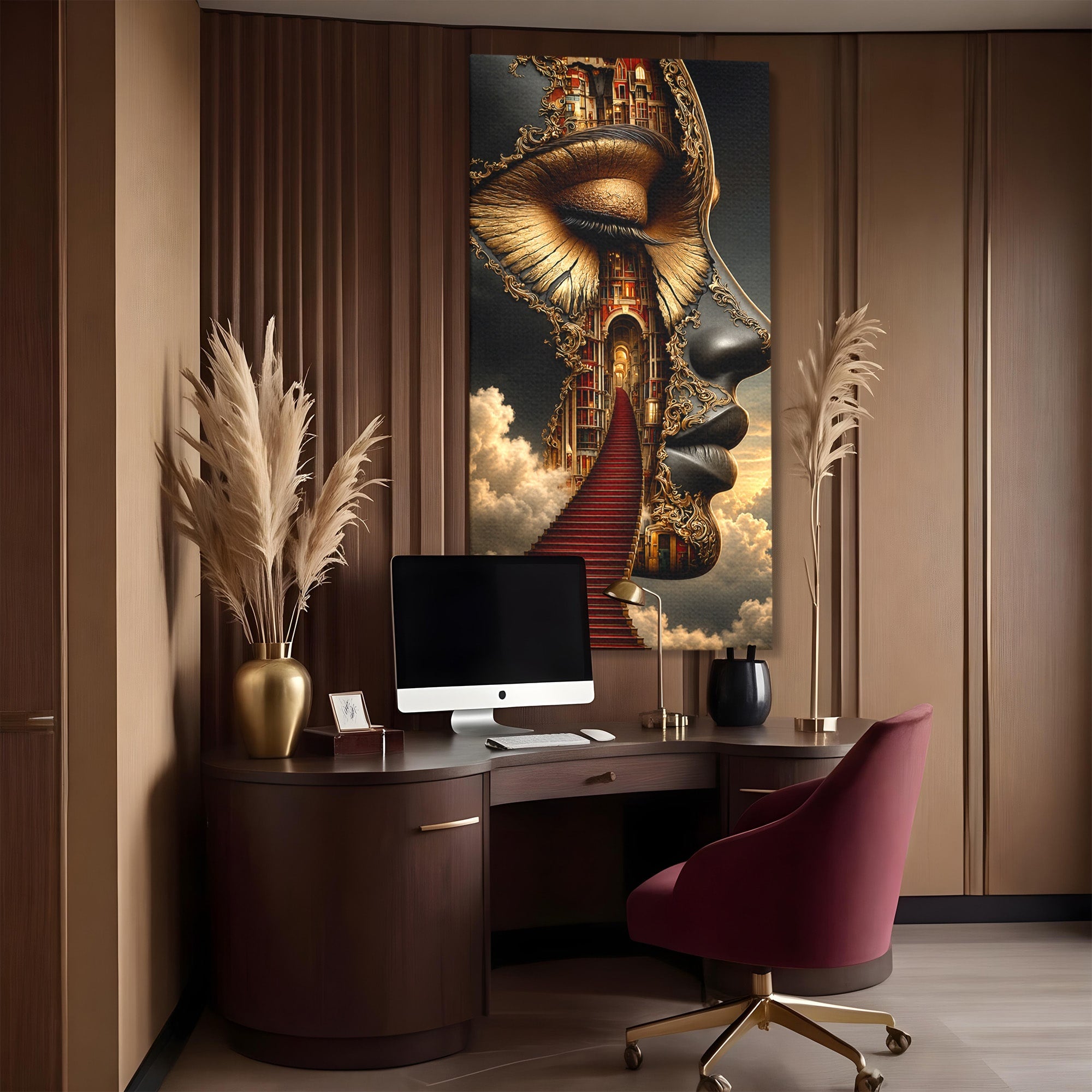 Tablou Canvas Premium LuxCanva® U1160, Chipul Fanteziei, Surrealism, Arta, Chip, Fantezie, Dormitor, Culori Vibrante