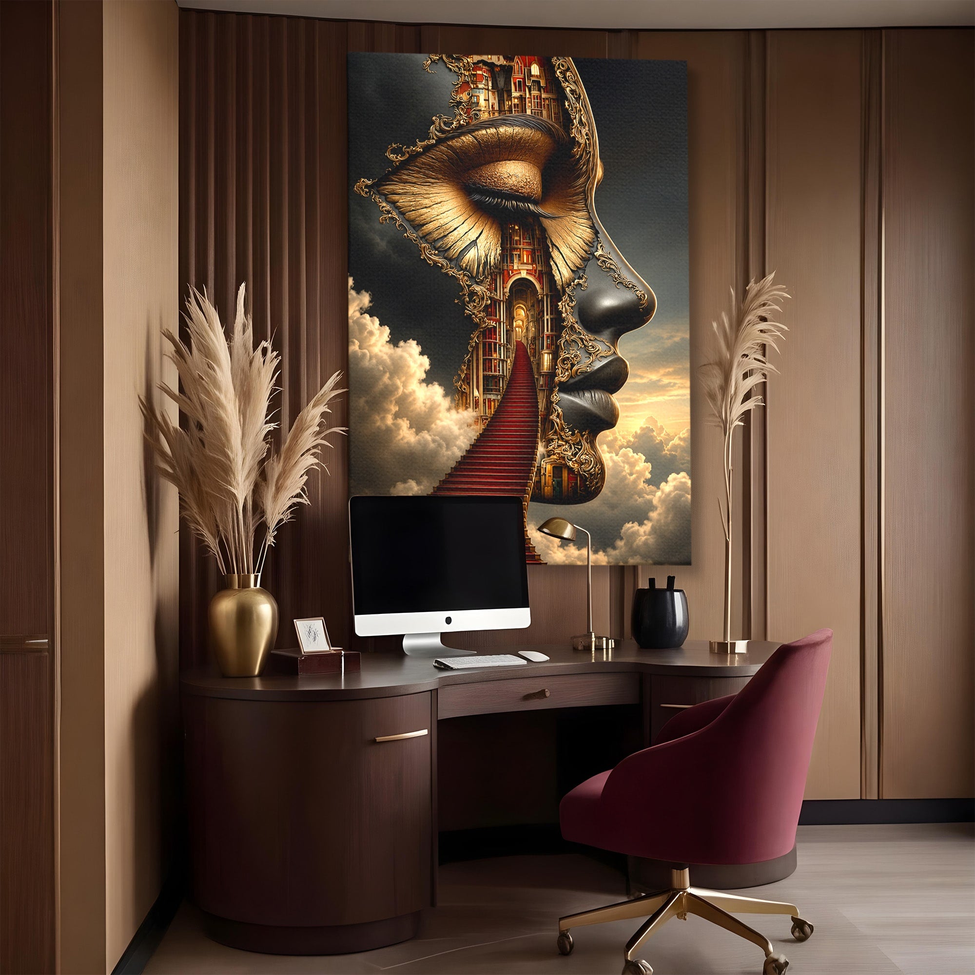 Tablou Canvas Premium LuxCanva® U1160, Chipul Fanteziei, Surrealism, Arta, Chip, Fantezie, Dormitor, Culori Vibrante