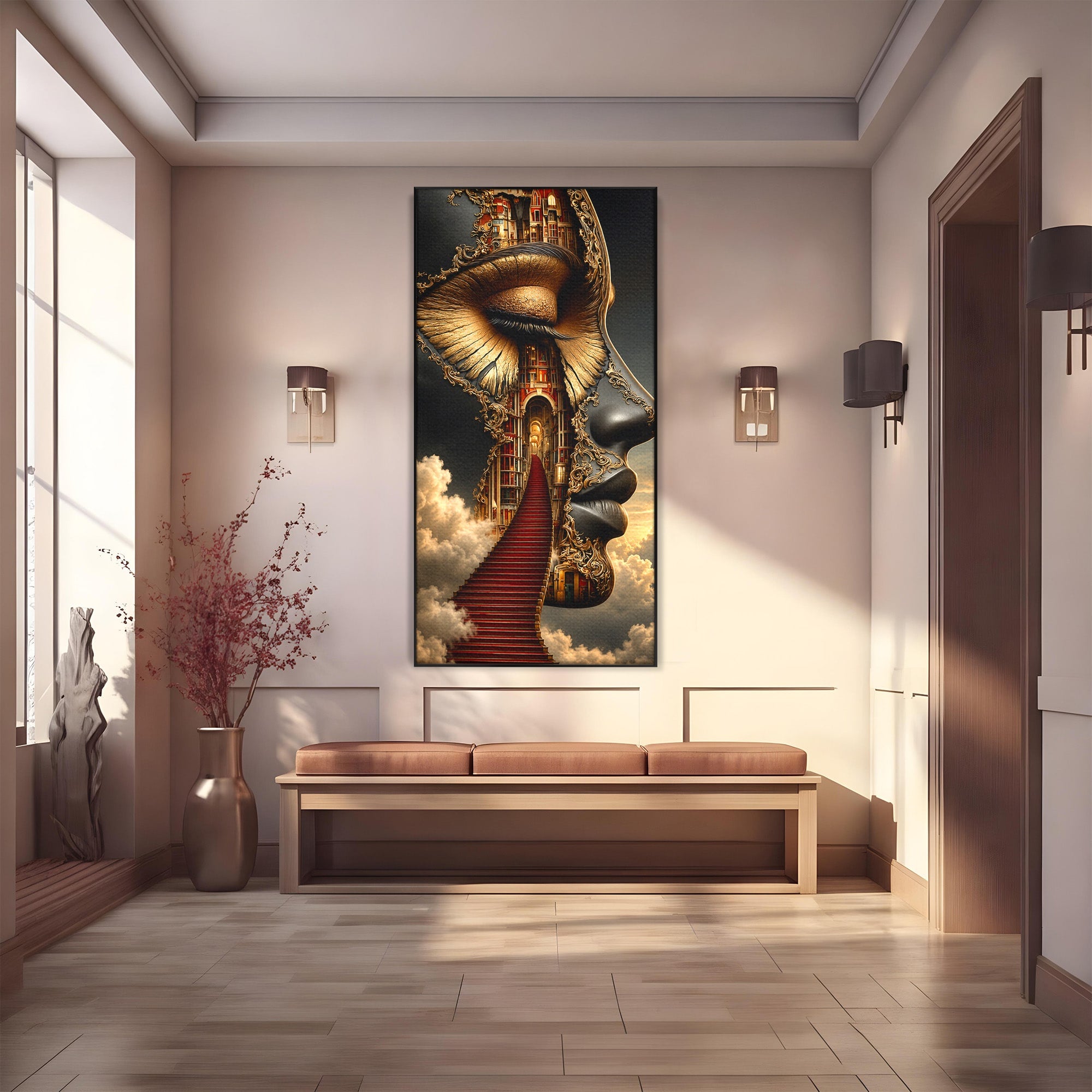 Tablou Canvas Premium LuxCanva® U1160, Chipul Fanteziei, Surrealism, Arta, Chip, Fantezie, Dormitor, Culori Vibrante