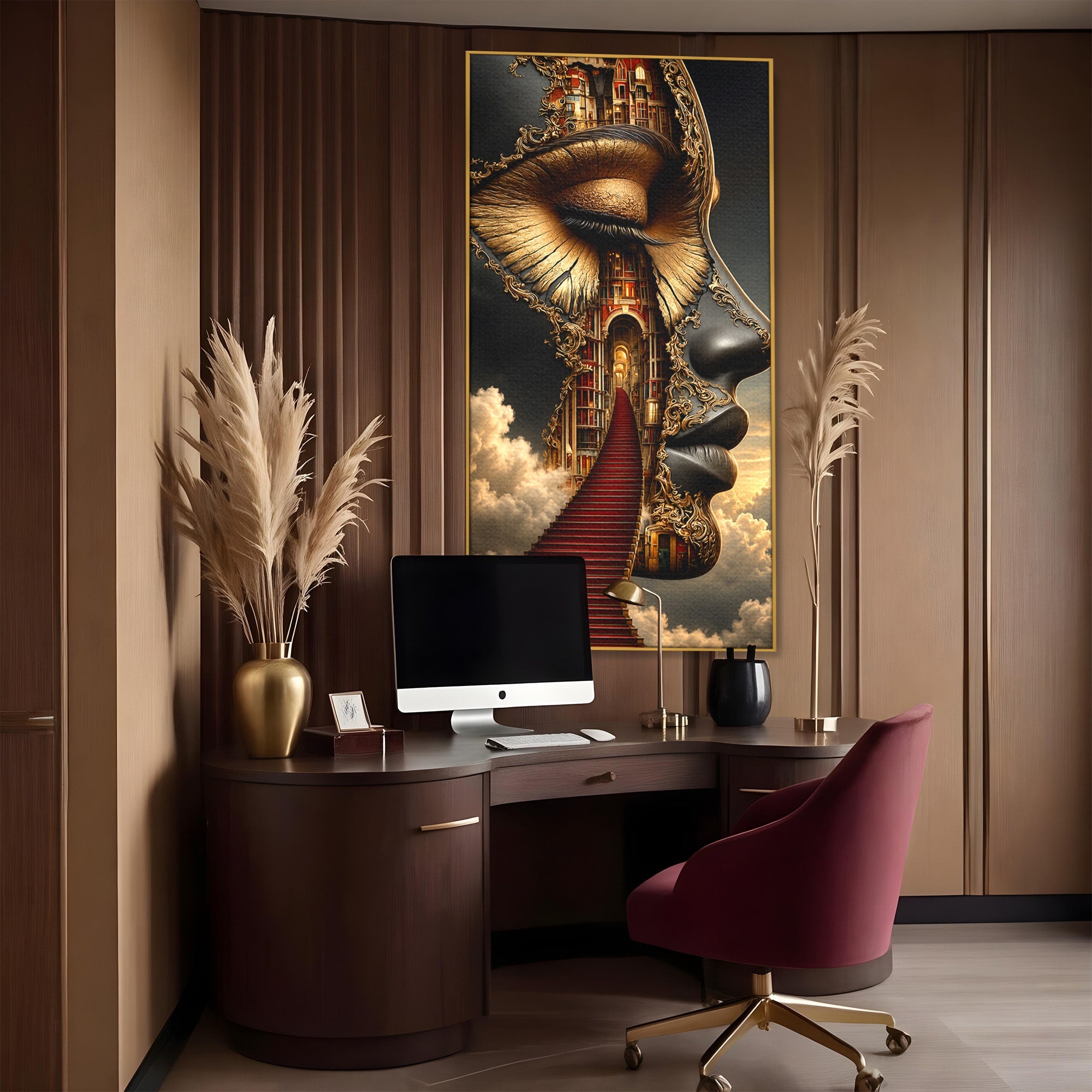 Tablou Canvas Premium LuxCanva® U1160, Chipul Fanteziei, Surrealism, Arta, Chip, Fantezie, Dormitor, Culori Vibrante