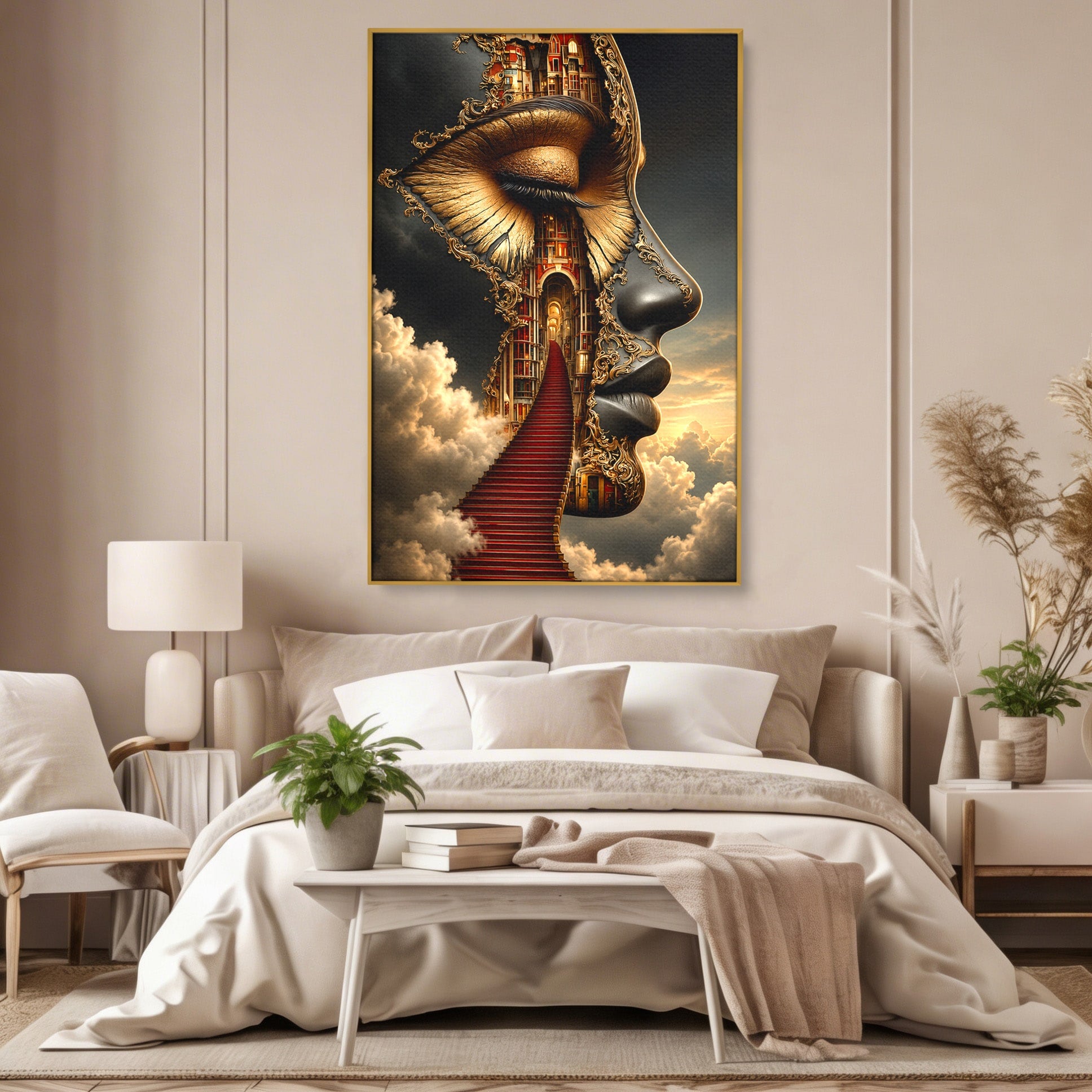 Tablou Canvas Premium LuxCanva® U1160, Chipul Fanteziei, Surrealism, Arta, Chip, Fantezie, Dormitor, Culori Vibrante