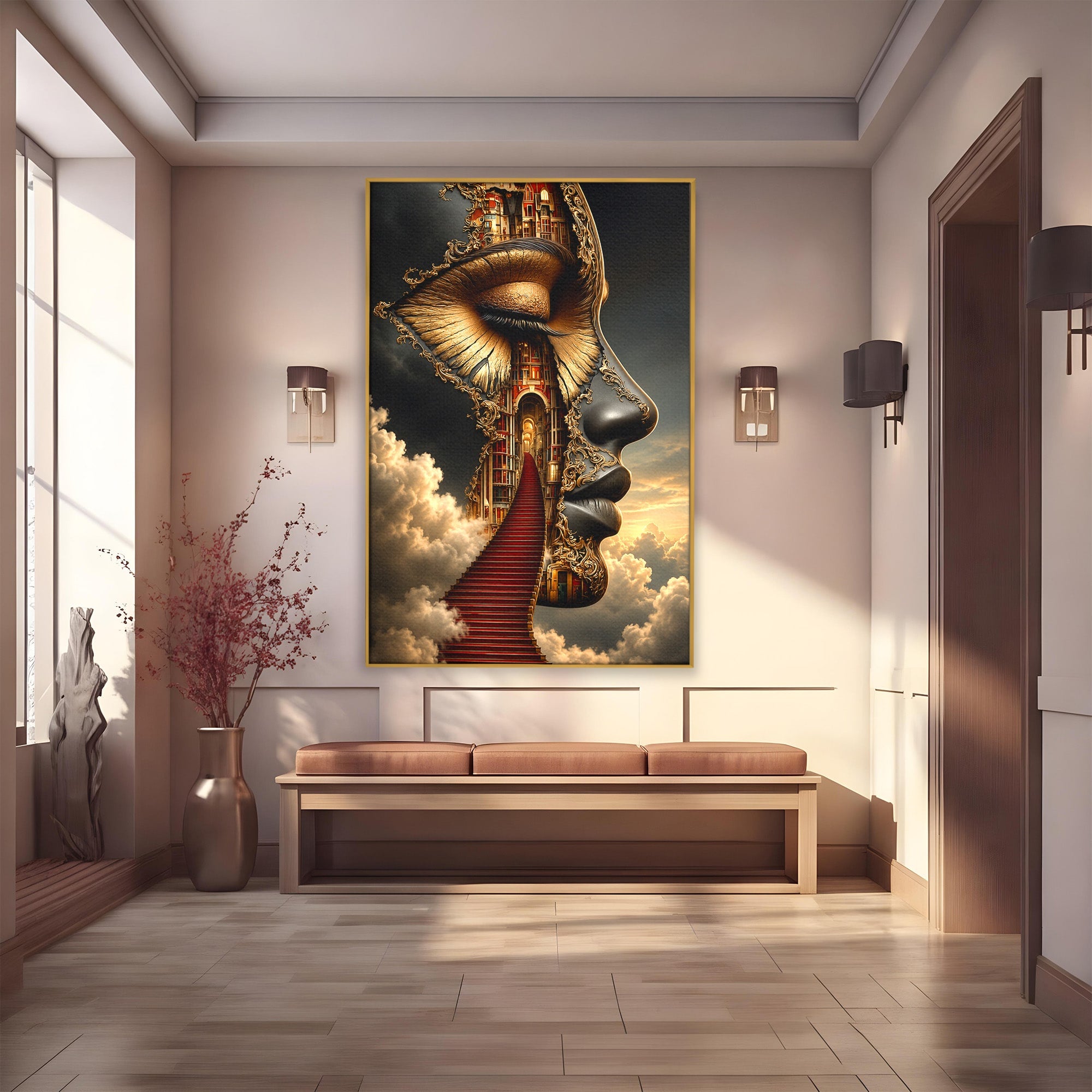 Tablou Canvas Premium LuxCanva® U1160, Chipul Fanteziei, Surrealism, Arta, Chip, Fantezie, Dormitor, Culori Vibrante