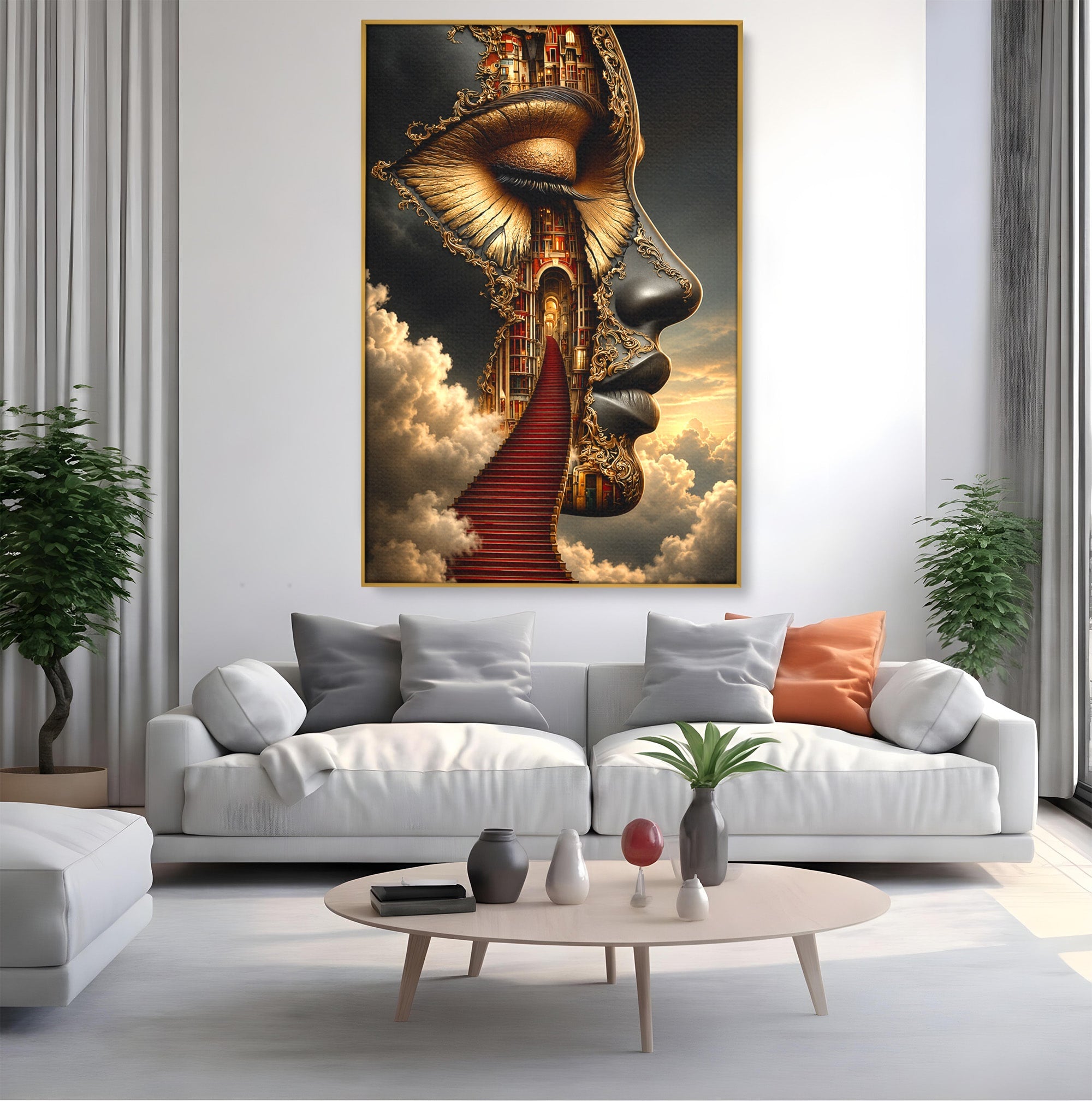 Tablou Canvas Premium LuxCanva® U1160, Chipul Fanteziei, Surrealism, Arta, Chip, Fantezie, Dormitor, Culori Vibrante