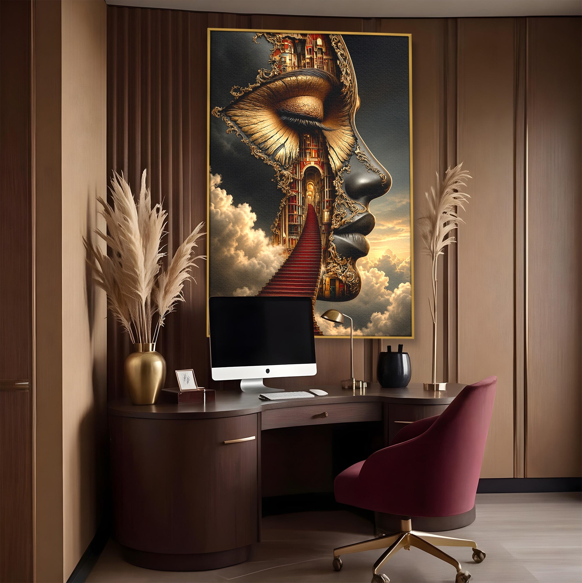 Tablou Canvas Premium LuxCanva® U1160, Chipul Fanteziei, Surrealism, Arta, Chip, Fantezie, Dormitor, Culori Vibrante