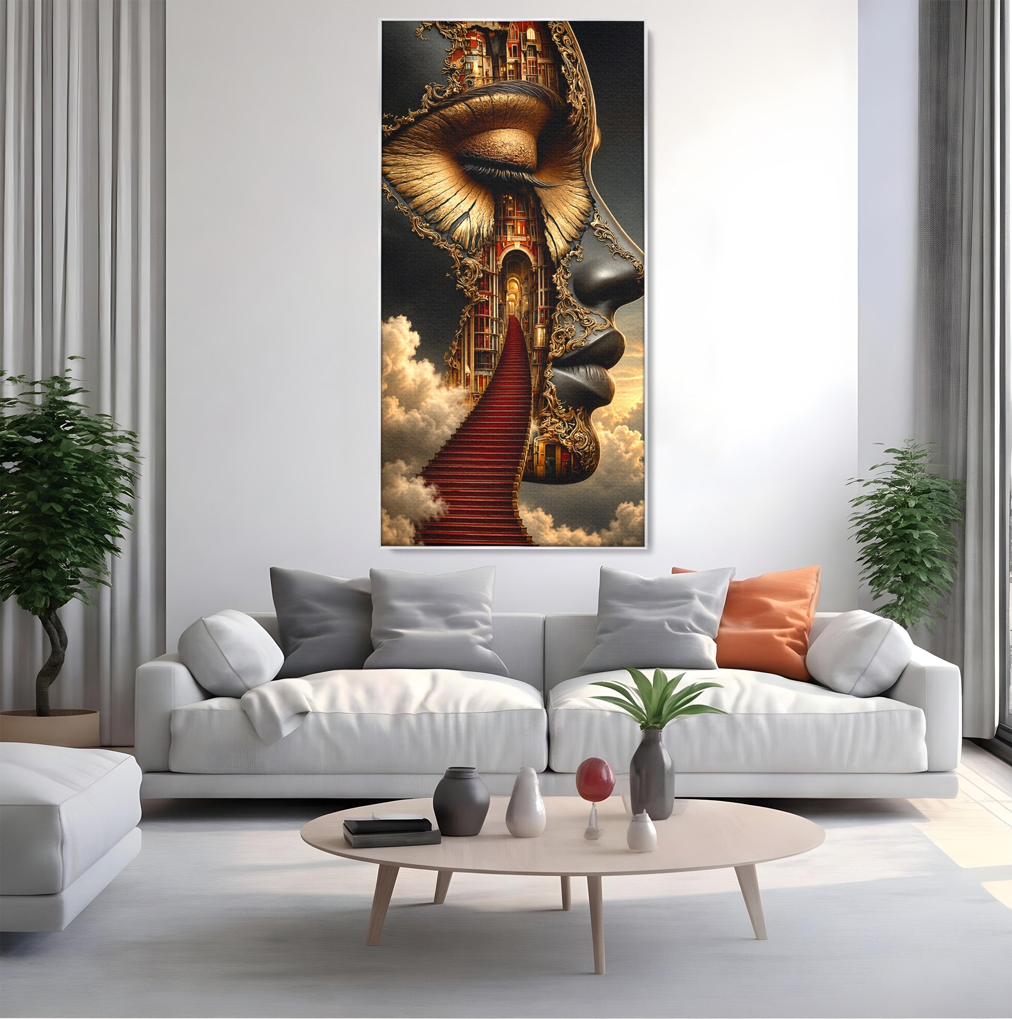 Tablou Canvas Premium LuxCanva® U1160, Chipul Fanteziei, Surrealism, Arta, Chip, Fantezie, Dormitor, Culori Vibrante