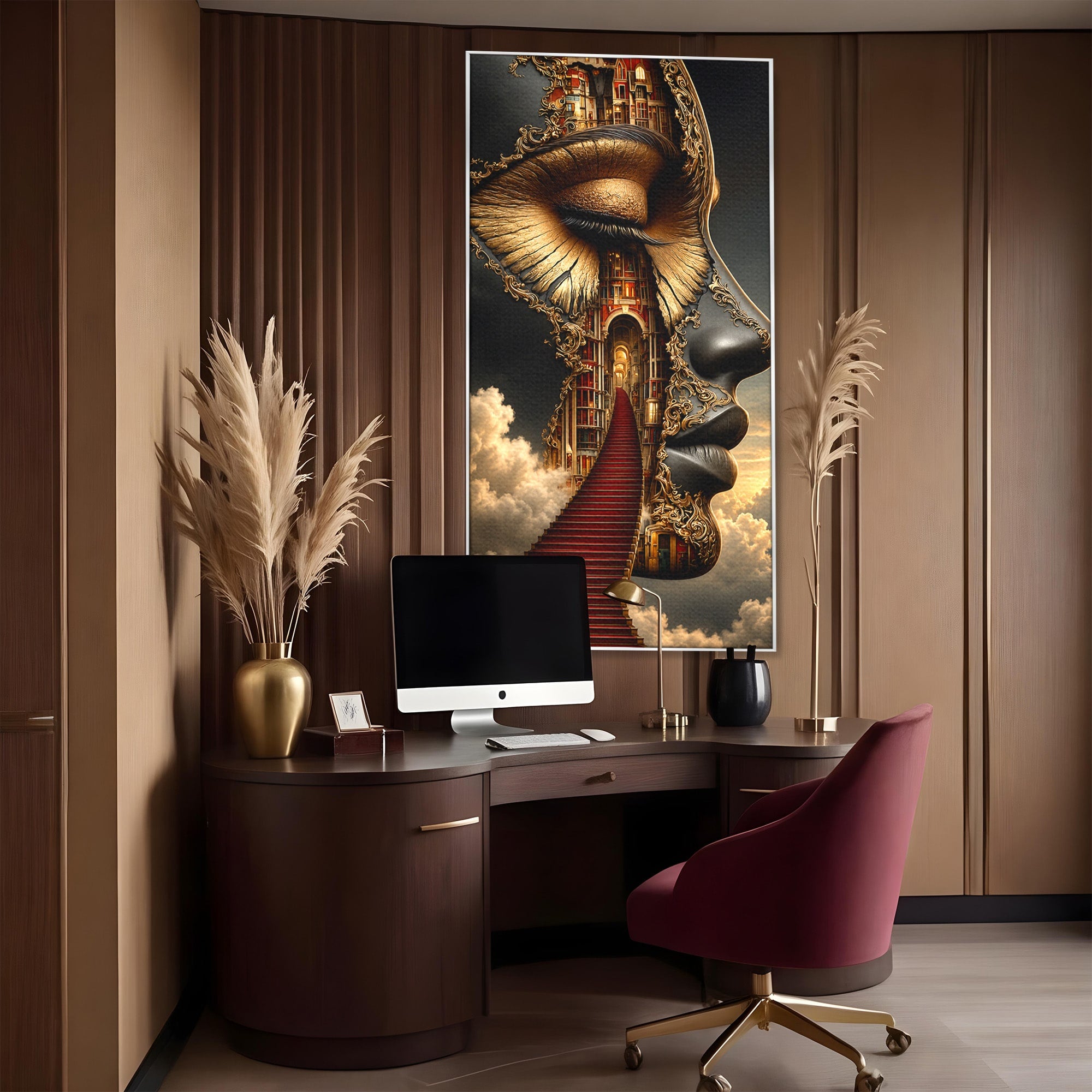 Tablou Canvas Premium LuxCanva® U1160, Chipul Fanteziei, Surrealism, Arta, Chip, Fantezie, Dormitor, Culori Vibrante