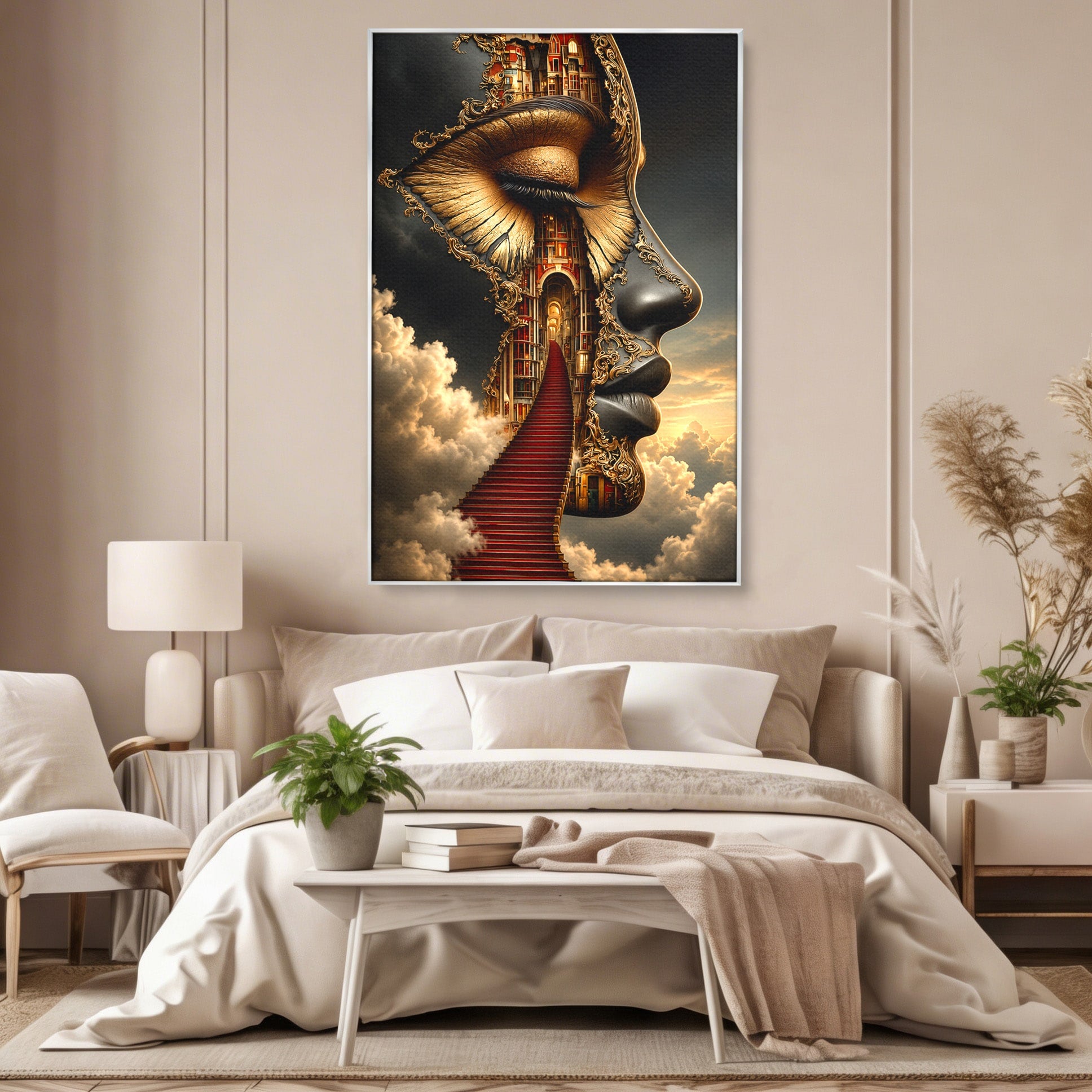 Tablou Canvas Premium LuxCanva® U1160, Chipul Fanteziei, Surrealism, Arta, Chip, Fantezie, Dormitor, Culori Vibrante