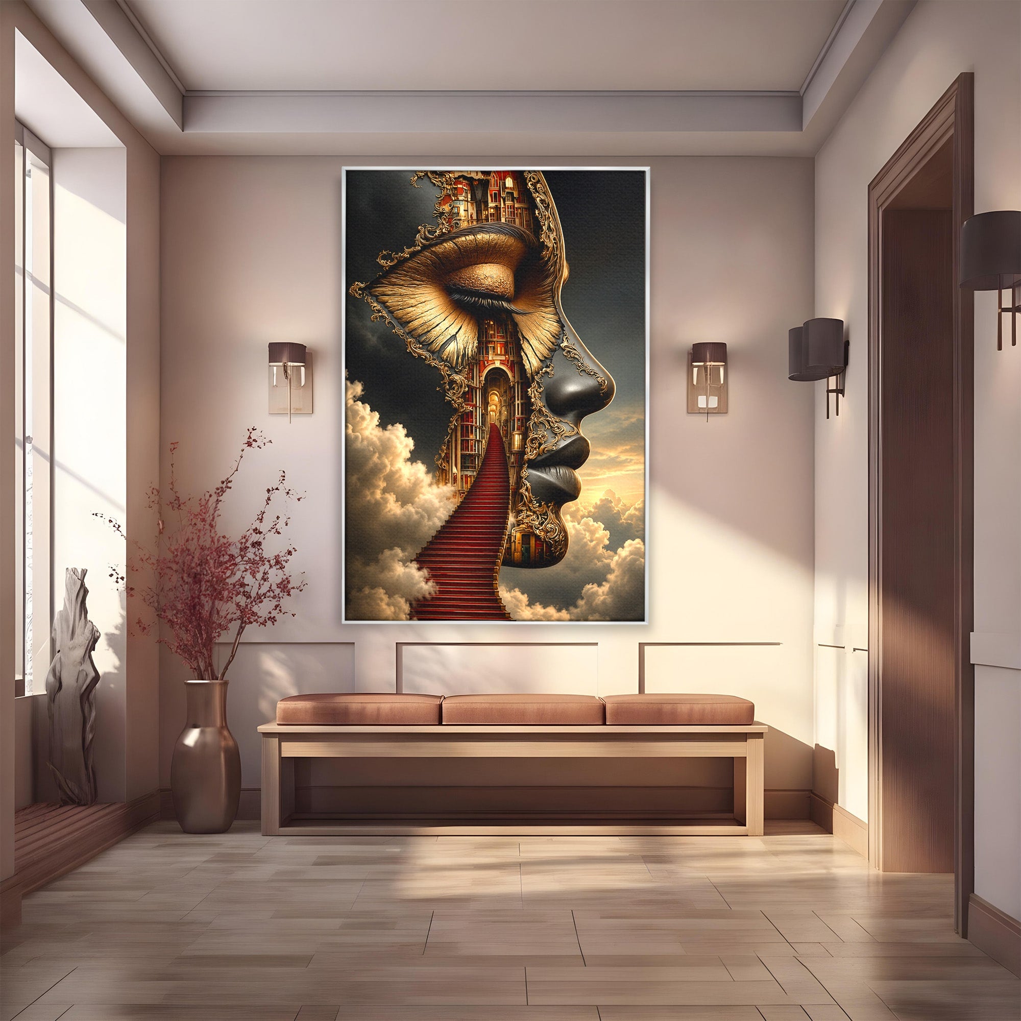 Tablou Canvas Premium LuxCanva® U1160, Chipul Fanteziei, Surrealism, Arta, Chip, Fantezie, Dormitor, Culori Vibrante