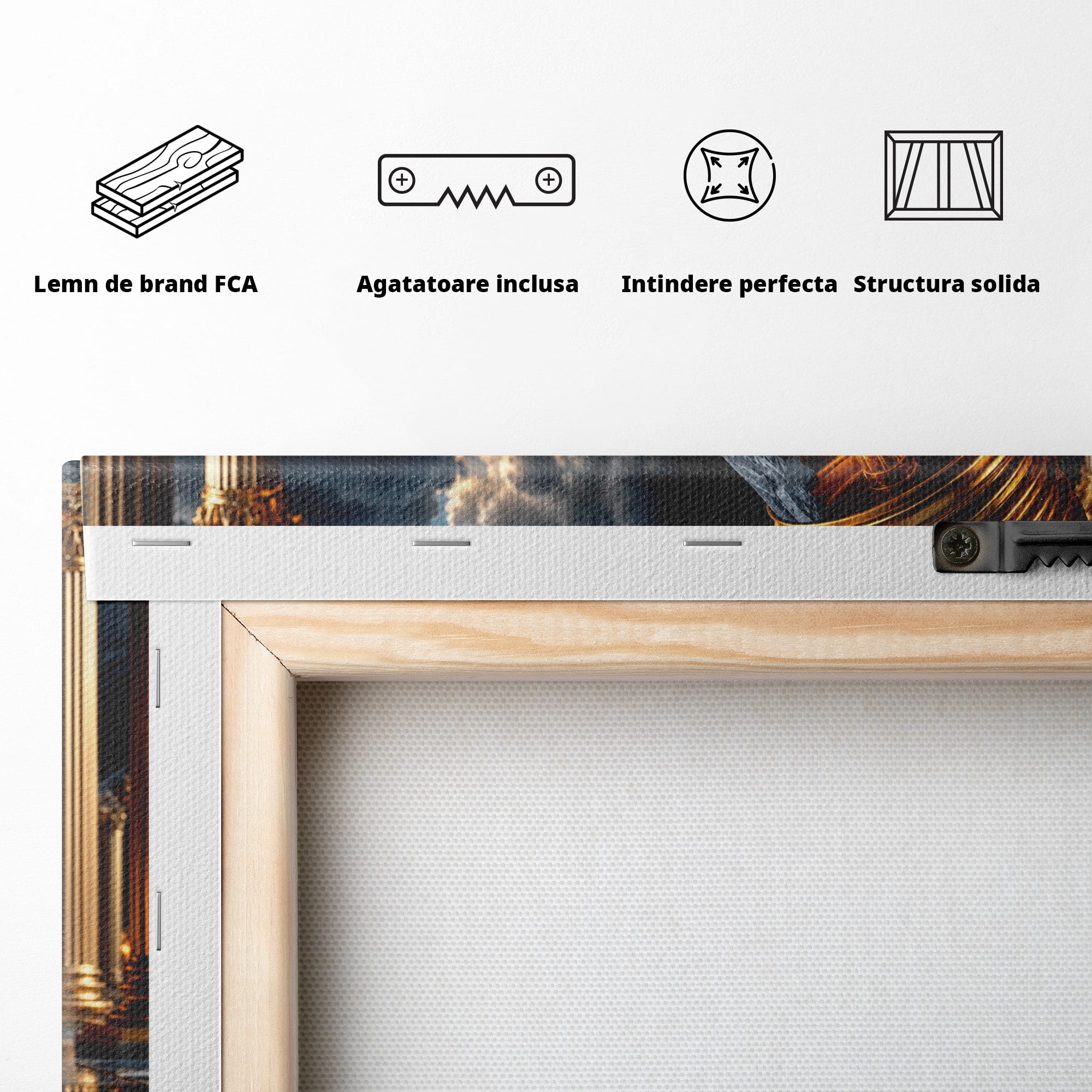 Tablou Canvas Premium LuxCanva® U1161, Templu In Lumina, Peisaj, Apus, Fantezie, Templu, Living, Culori Vibrante