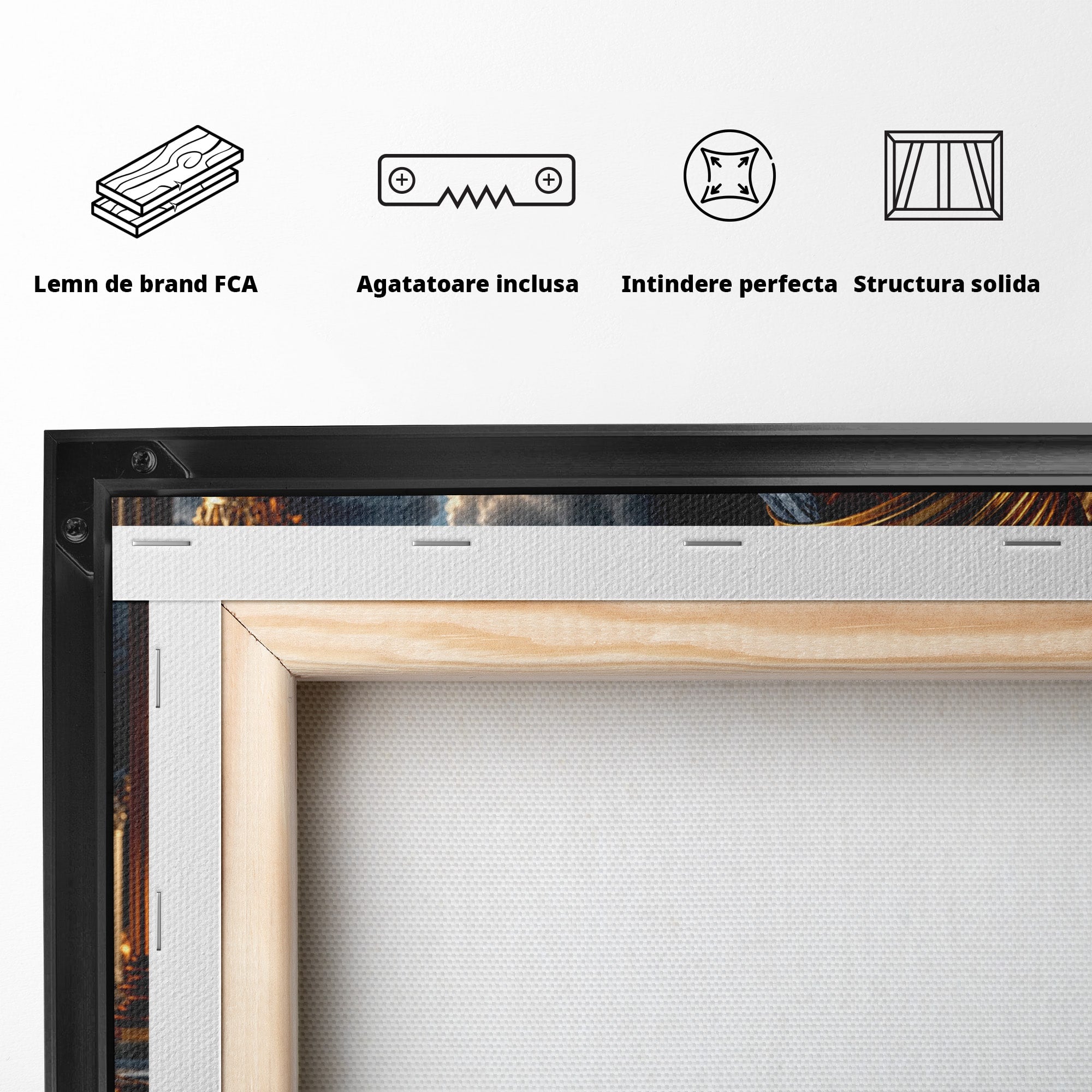 Tablou Canvas Premium LuxCanva® U1161, Templu In Lumina, Peisaj, Apus, Fantezie, Templu, Living, Culori Vibrante