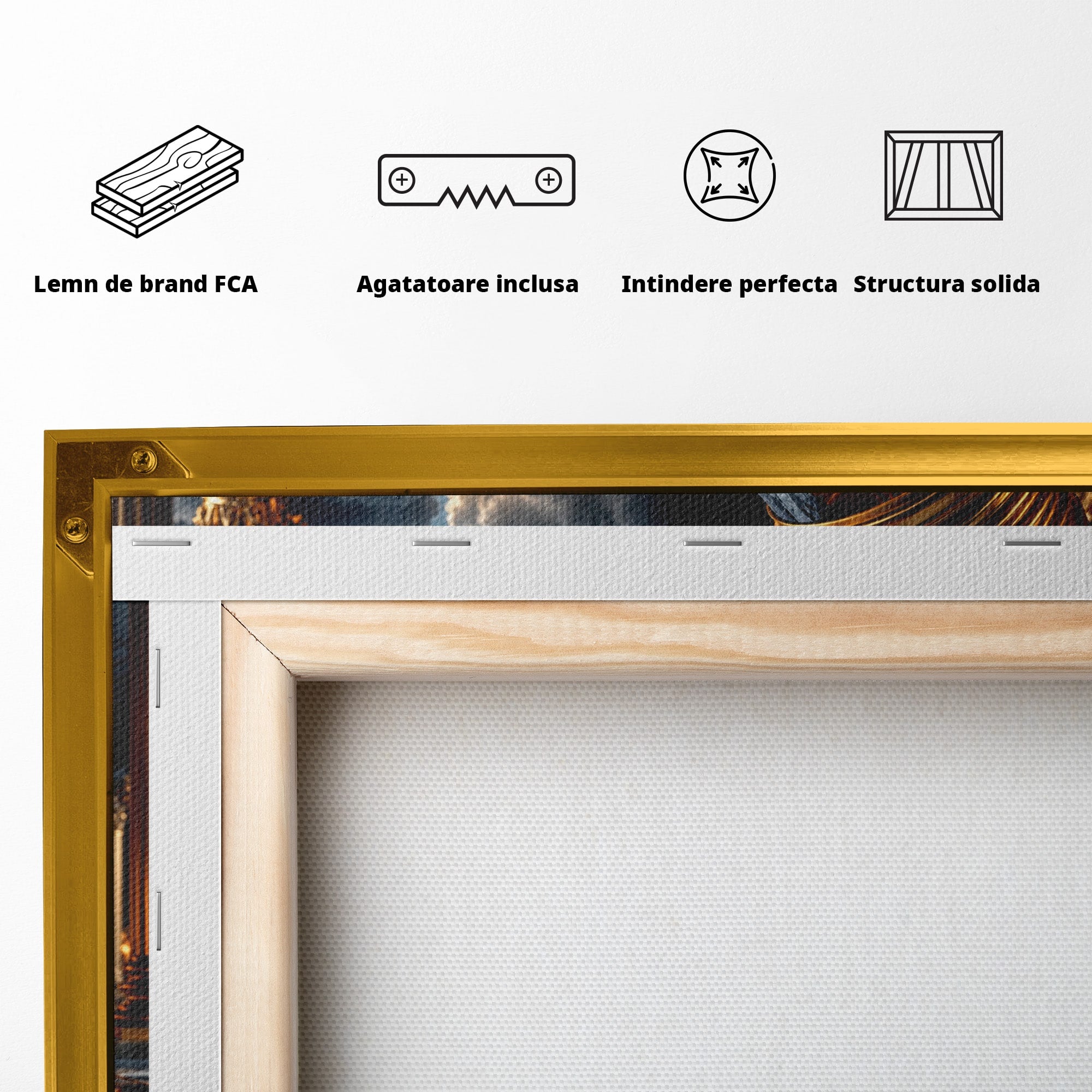 Tablou Canvas Premium LuxCanva® U1161, Templu In Lumina, Peisaj, Apus, Fantezie, Templu, Living, Culori Vibrante