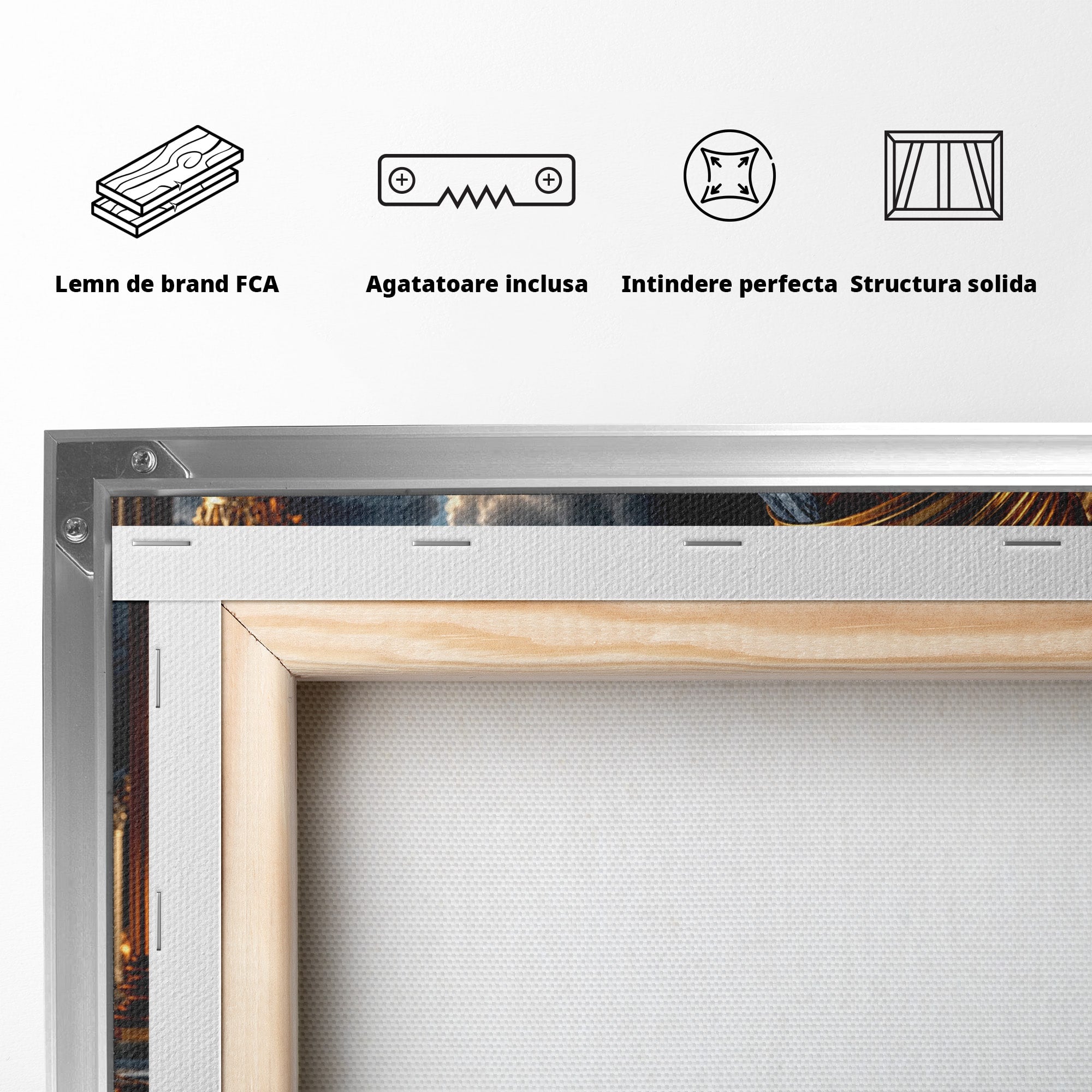 Tablou Canvas Premium LuxCanva® U1161, Templu In Lumina, Peisaj, Apus, Fantezie, Templu, Living, Culori Vibrante