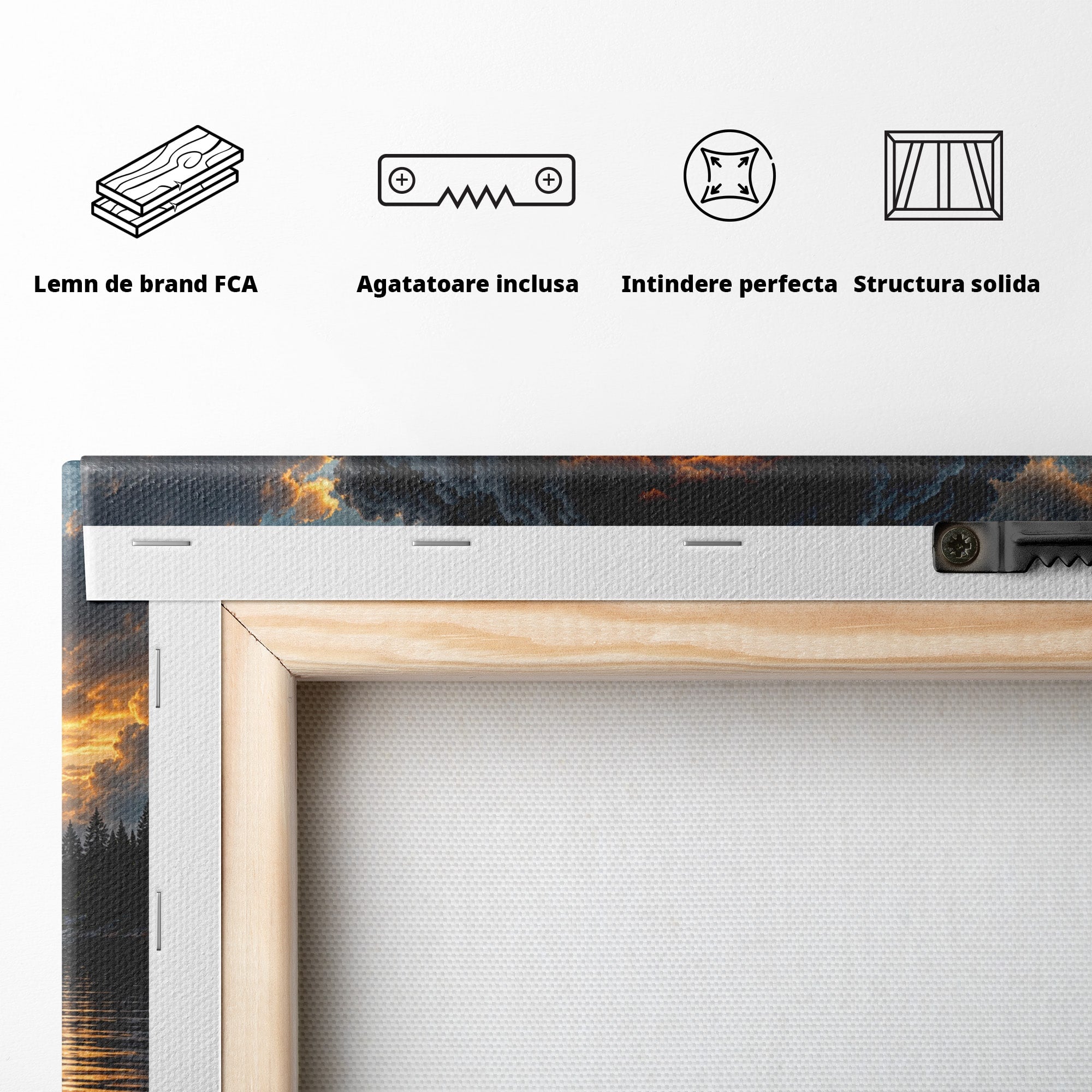 Tablou Canvas Premium LuxCanva® U1162, Cartea Misterelor, Lac, Apus, Mister, Carte, Living, Culori Vibrante